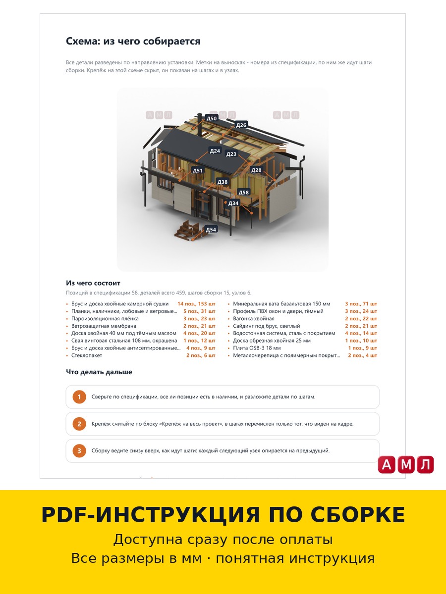 Проект чертеж Дачный домик 6х3 метра всесезонный для дачи