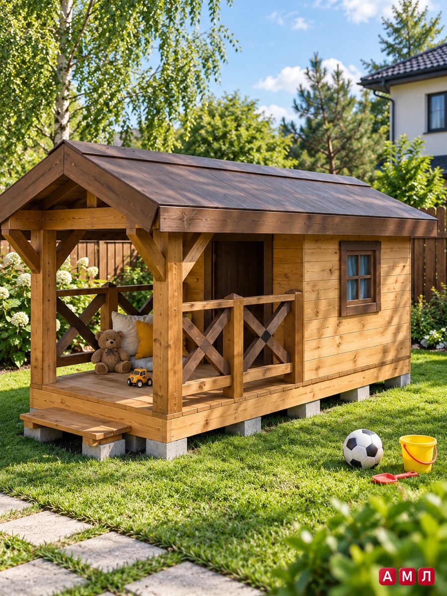 Детский игровой домик 4,2x1,8 м