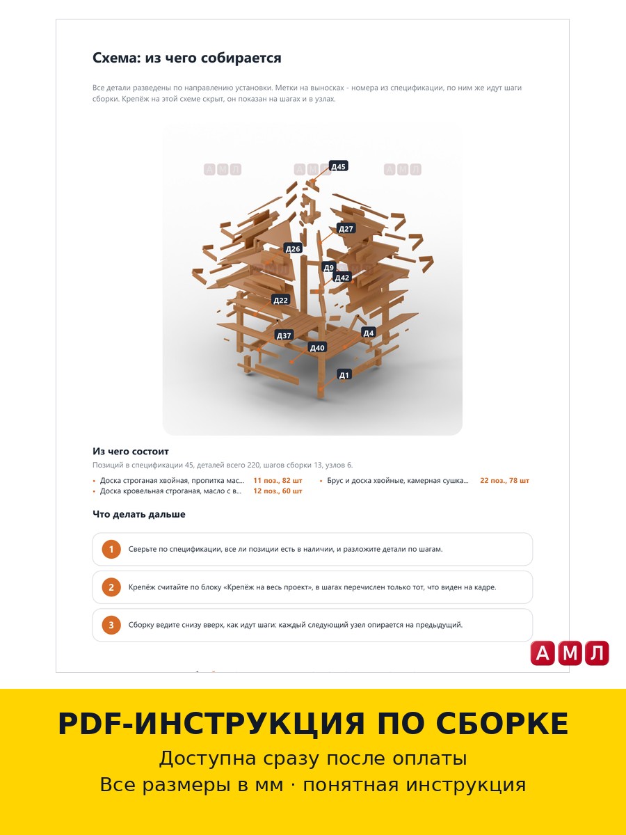 Премиум проект чертеж Японская пагода декоративная для дачи