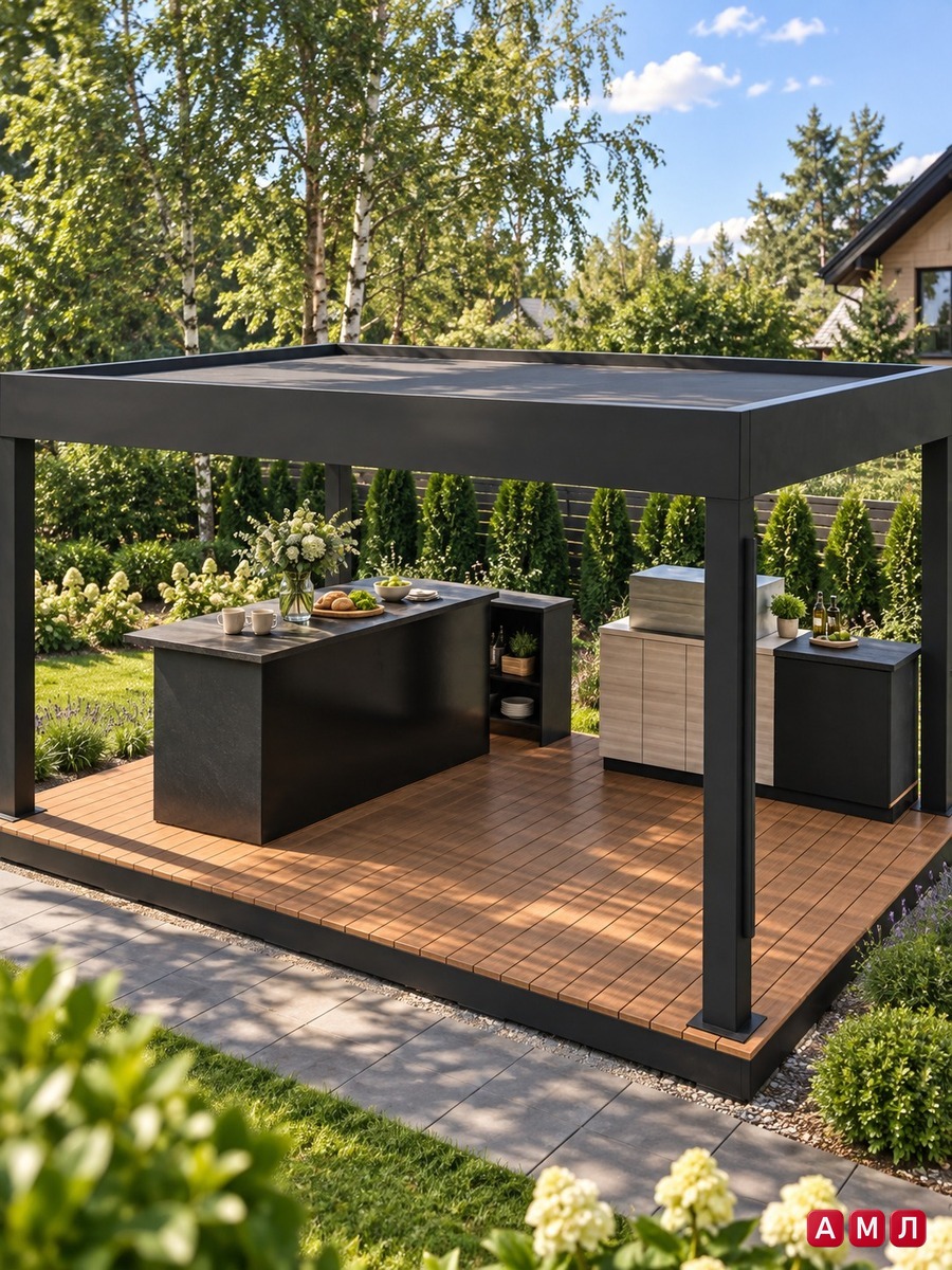 Открытая беседка 5х3.5 метра