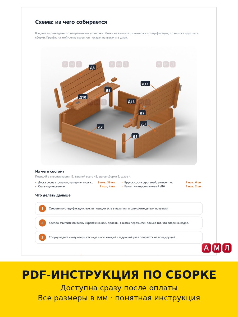 Проект чертеж детская песочница с крышкой для дачи