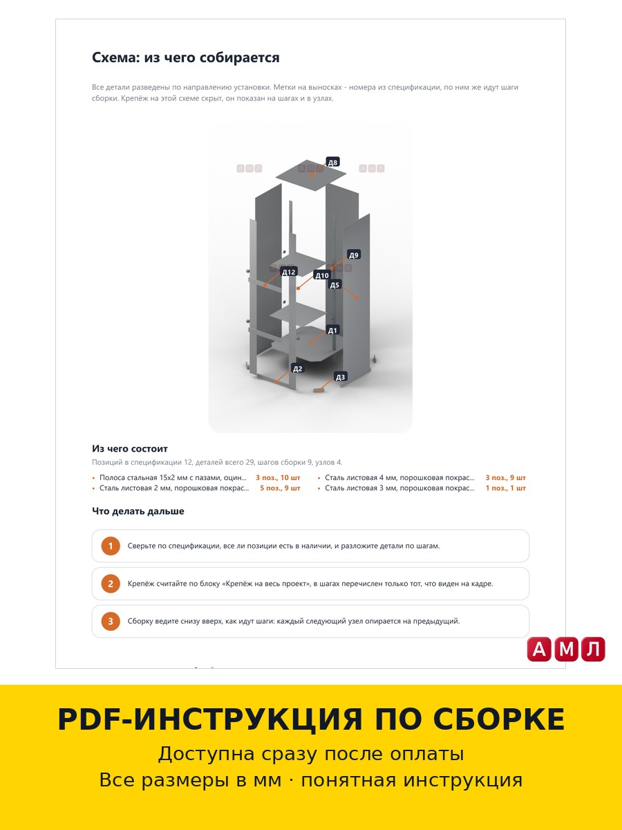 Премиум проект чертеж Универсальная подставка для точильного станка из металла