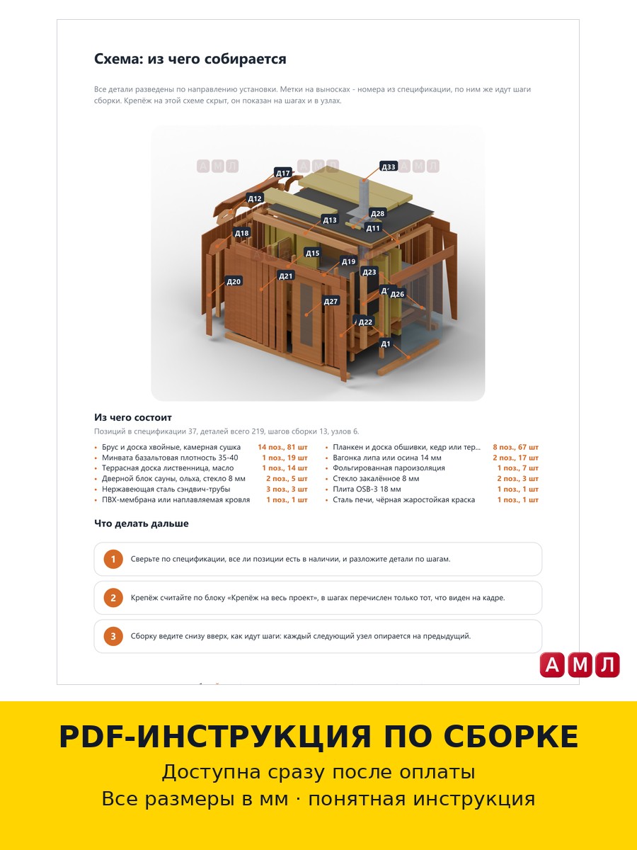 Проект чертеж сауна-кабина с панорамным стеклом 3х2 метра