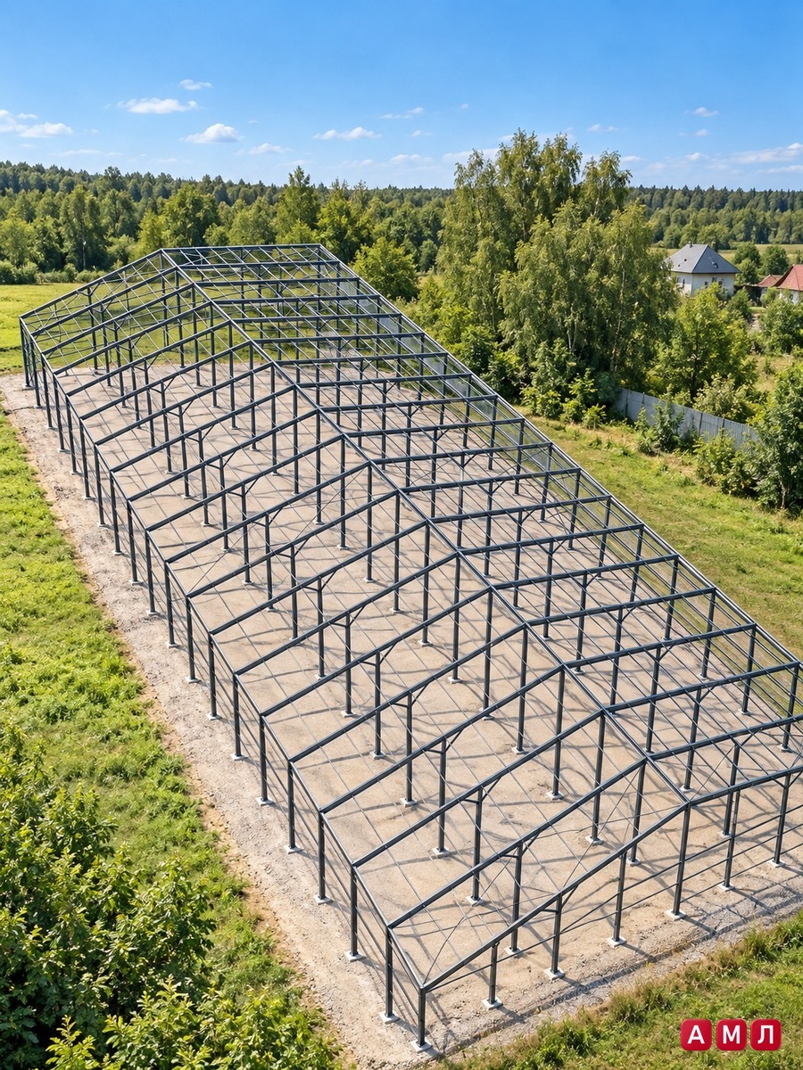 Каркас ангара из профильной трубы 100х40 метров