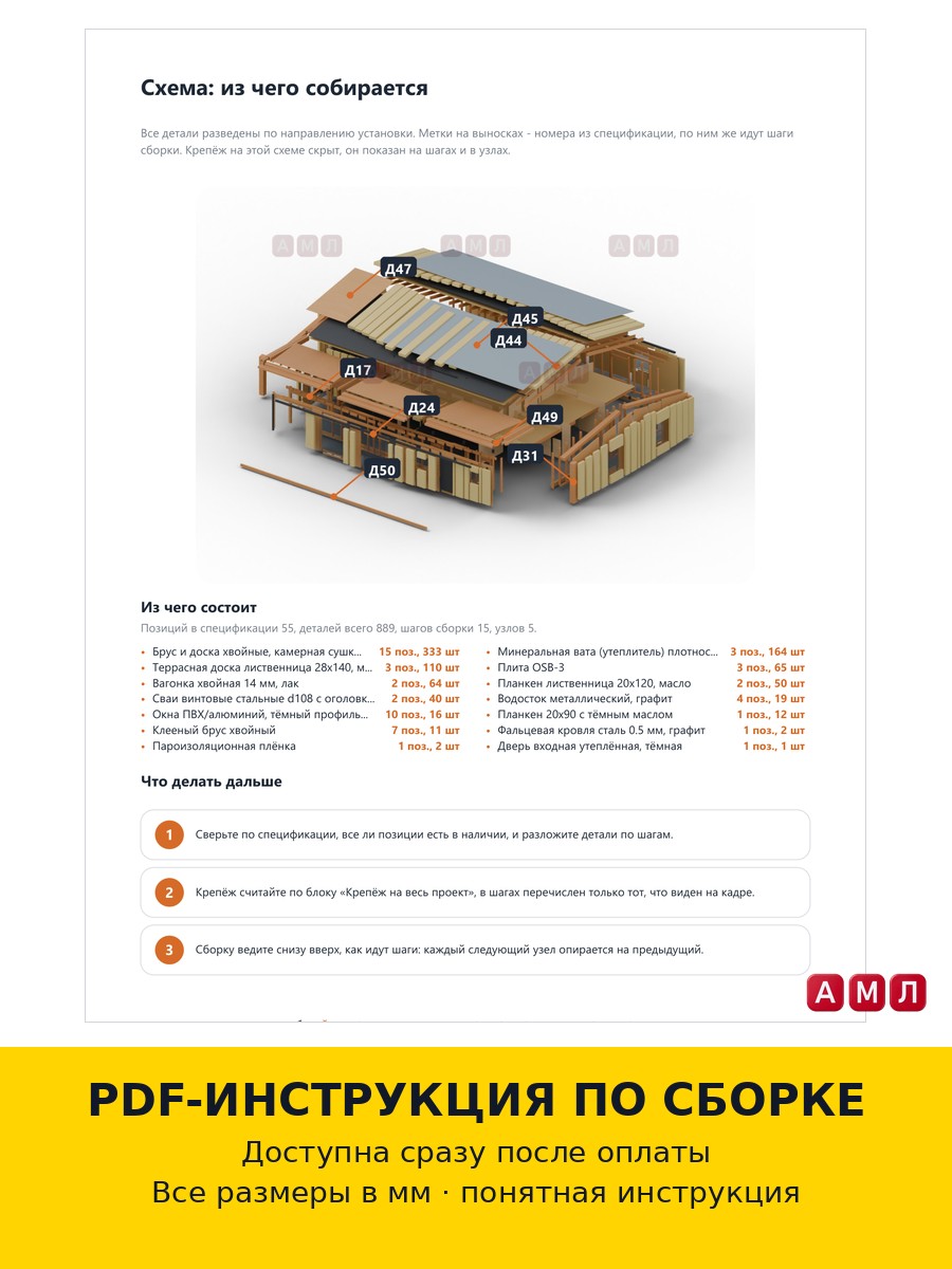 Премиум проект чертеж Каркасный одноэтажный дом 14х10 метров построить