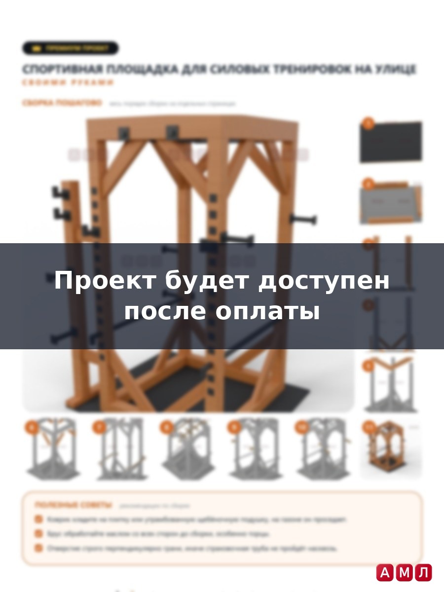 Премиум проект чертеж спортивная площадка для силовых тренировок на улице тренажер сделать