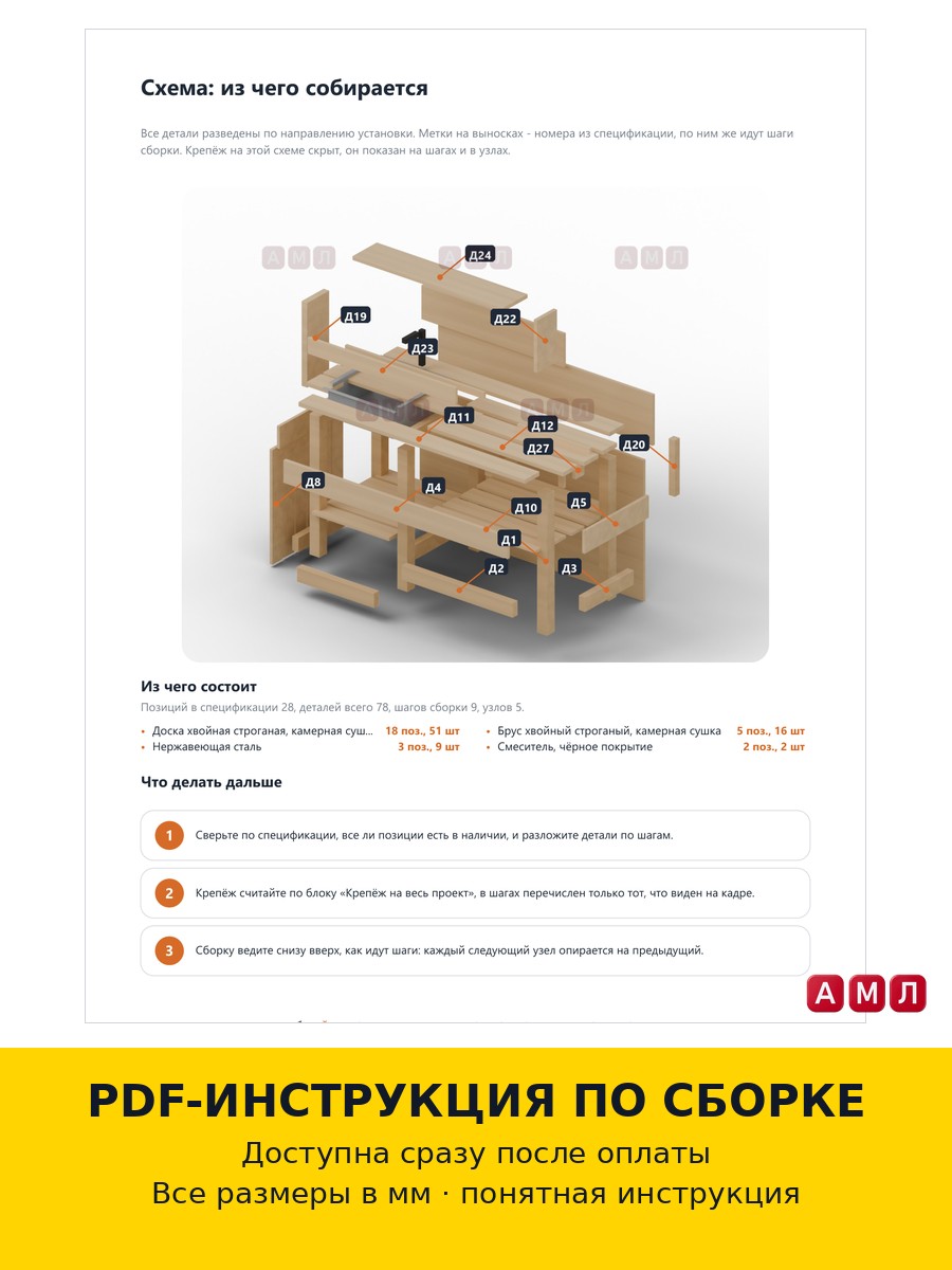 Проект чертеж Садовая кухня на улице для дачи