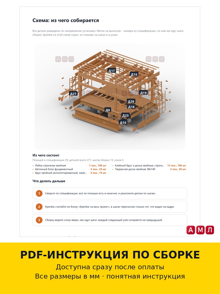 Проект чертеж Итальянская садовая беседка пергола