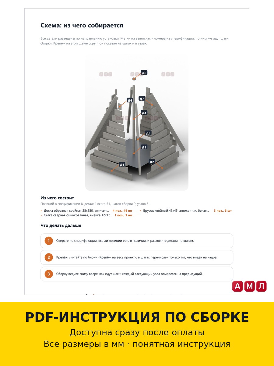 Проект чертеж вертикальная многоярусная грядка для клубники