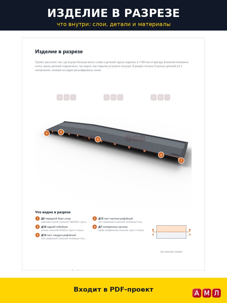 Проект чертеж Платформа эвакуатора Газель