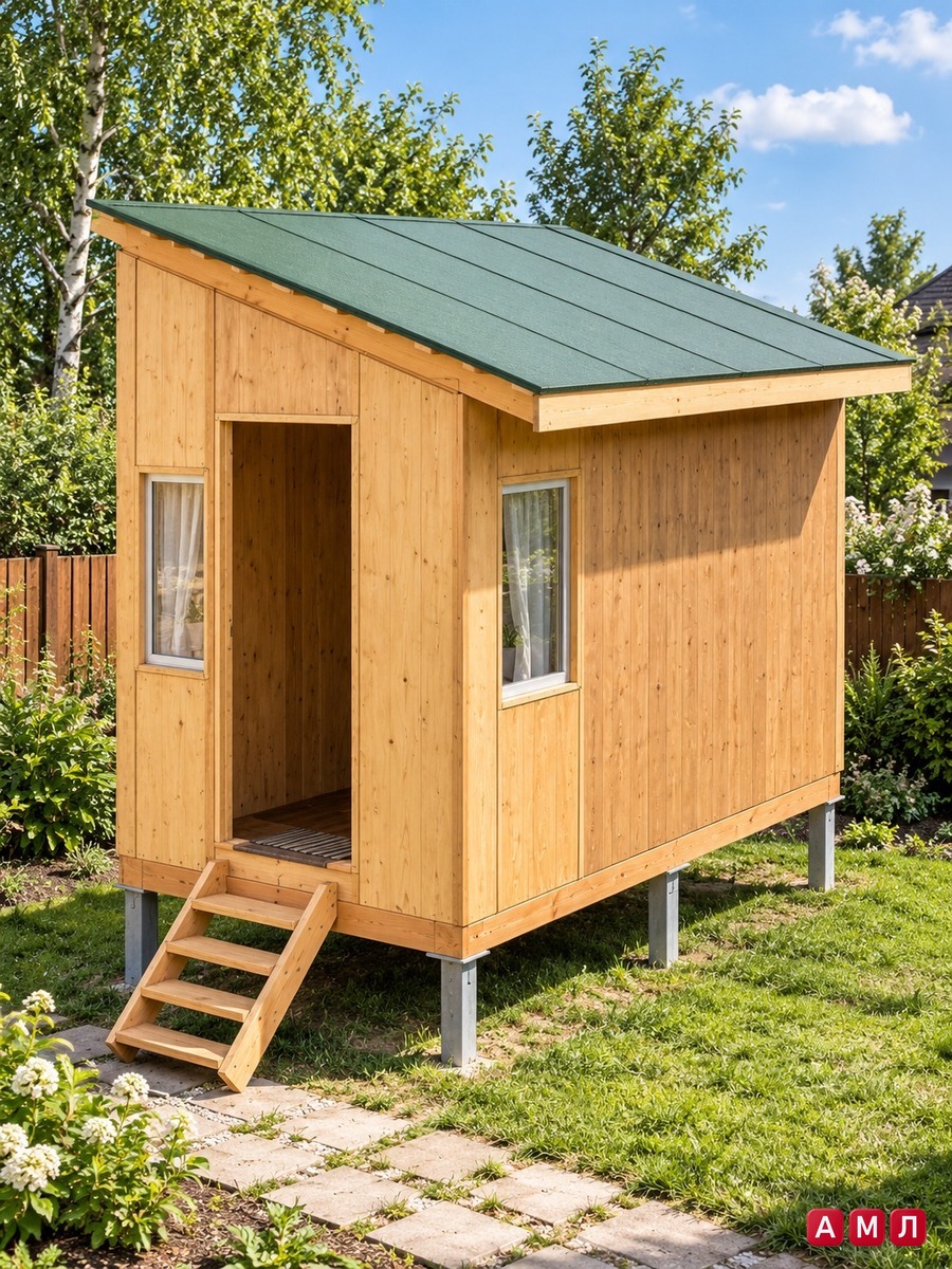 Проект чертеж Пристройка к дому 2x4м