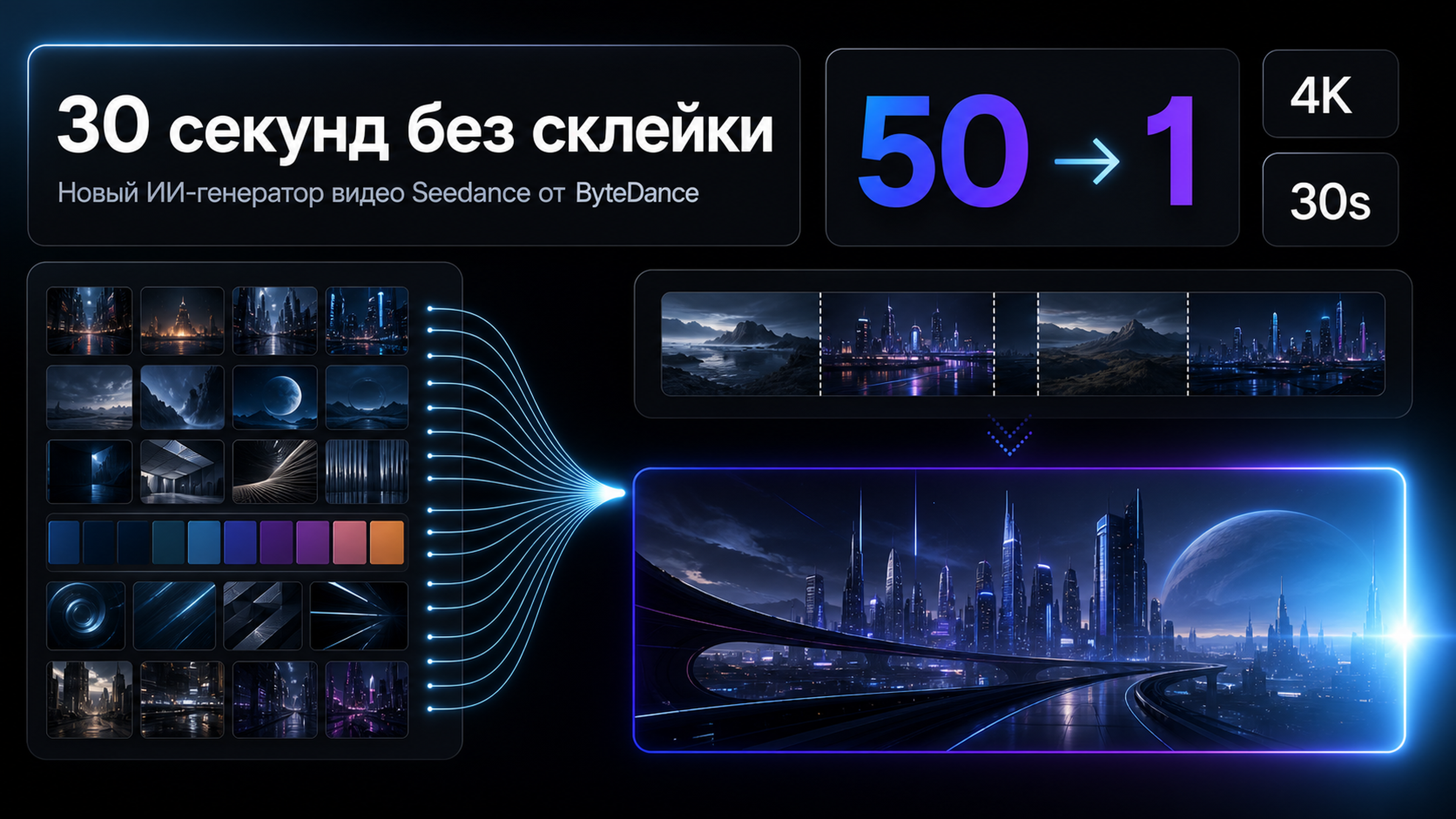 Обложка статьи: 30 секунд без склейки - новый ИИ-генератор видео Seedance от ByteDance