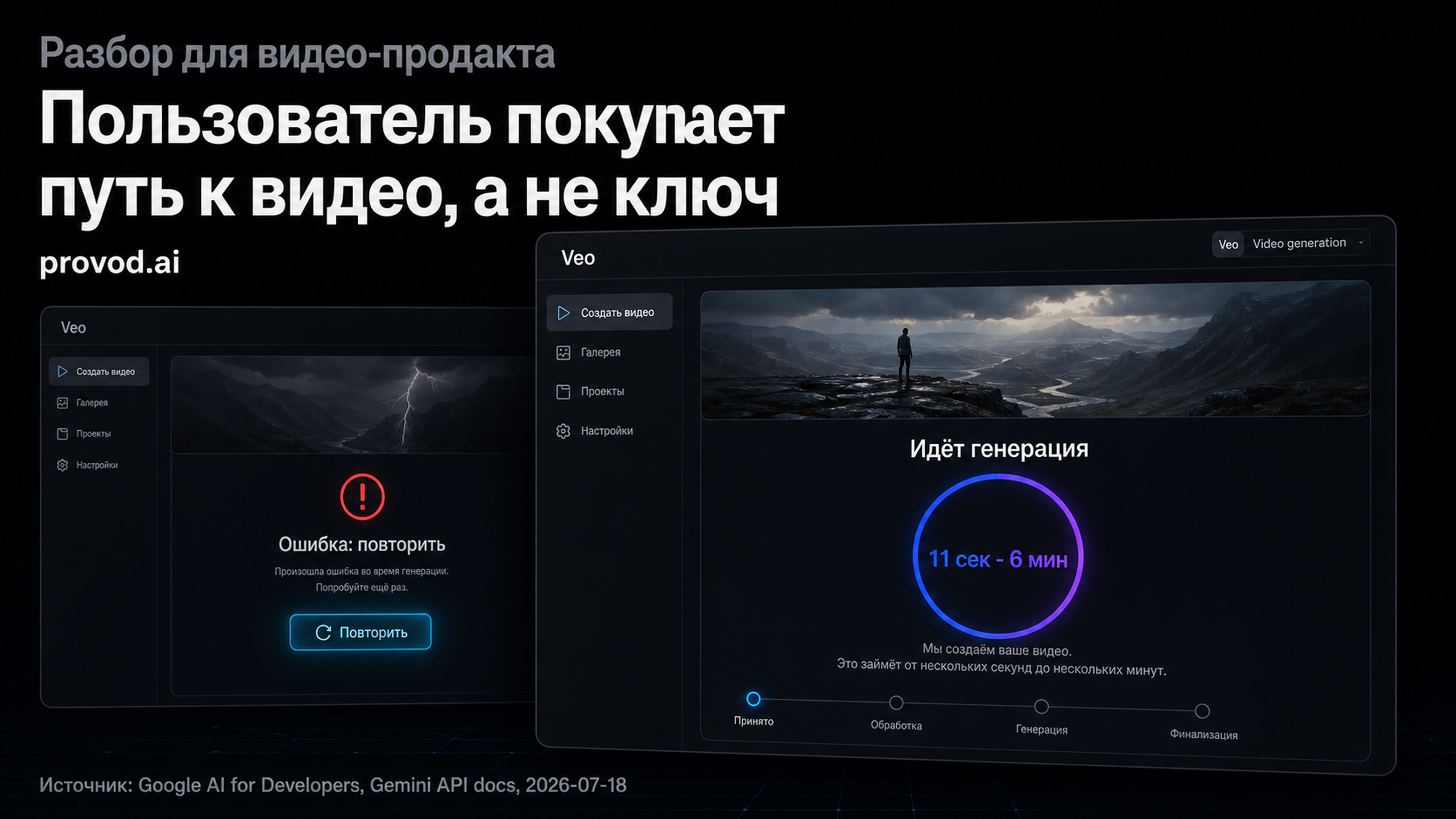 Обложка статьи: Veo API перед покупкой генерации: какой UX выдержит ожидание и ошибку