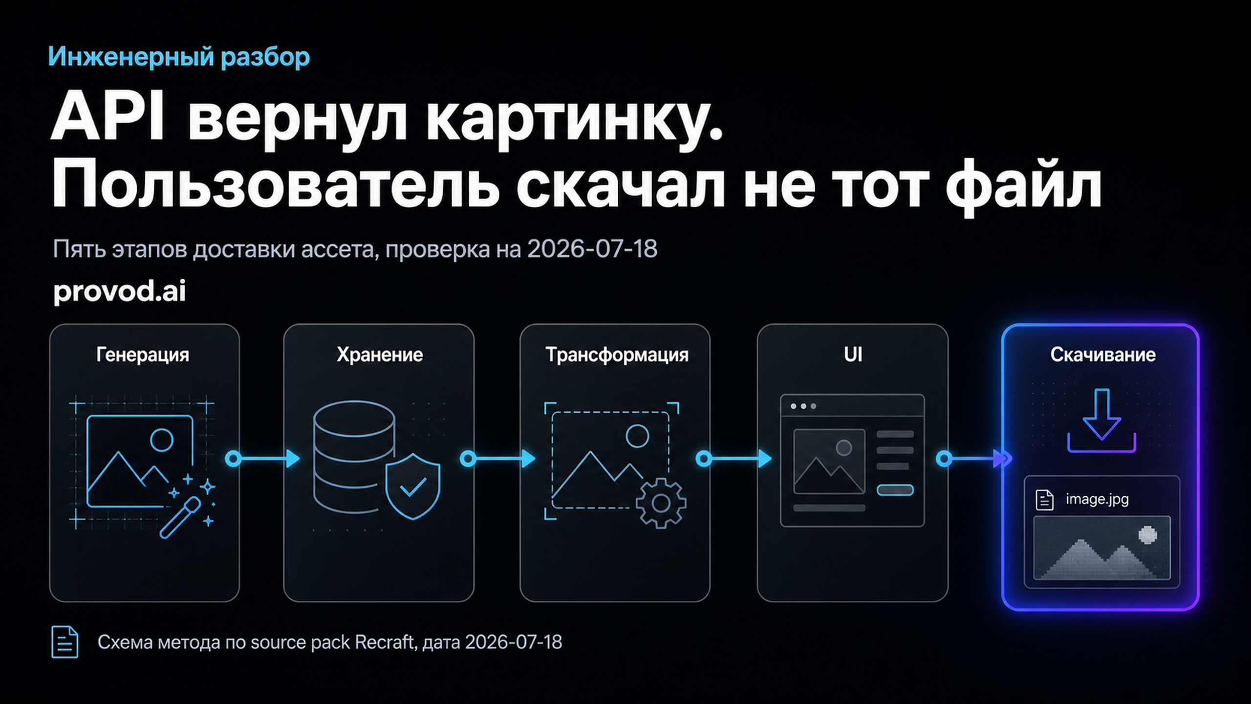 Обложка статьи: Recraft API и проверка пути изображения от генерации до пользователя