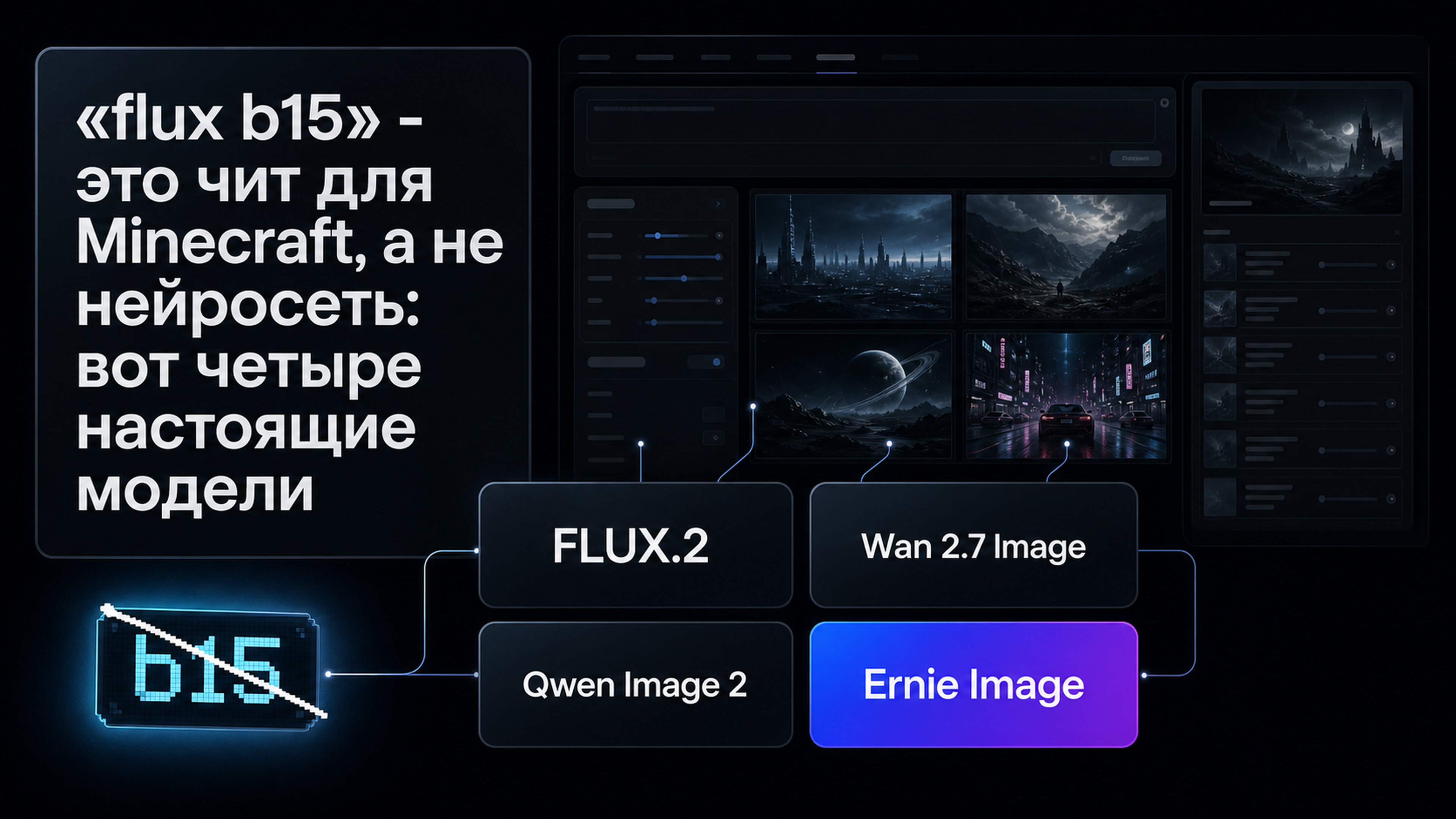 Обложка статьи: flux b15 и соседи по Civitai: Wan 2.7 Image, Qwen Image 2 и Ernie Image