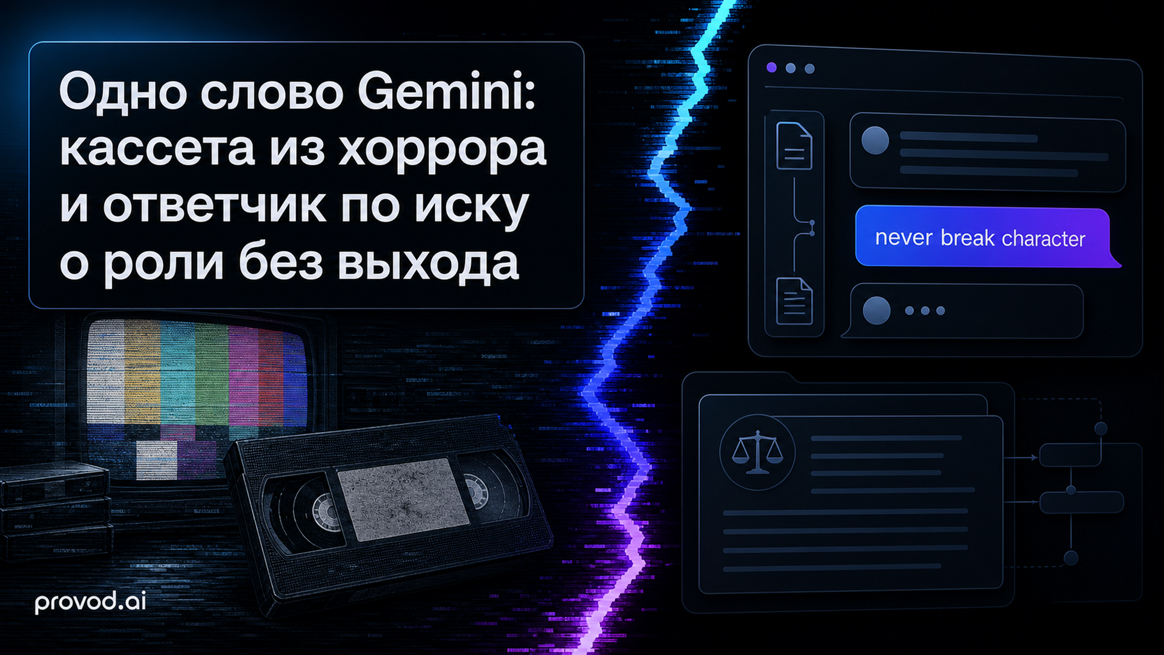 Обложка статьи: аналоговый хоррор gemini: иск к Google о режиме «никогда не выходи из роли»