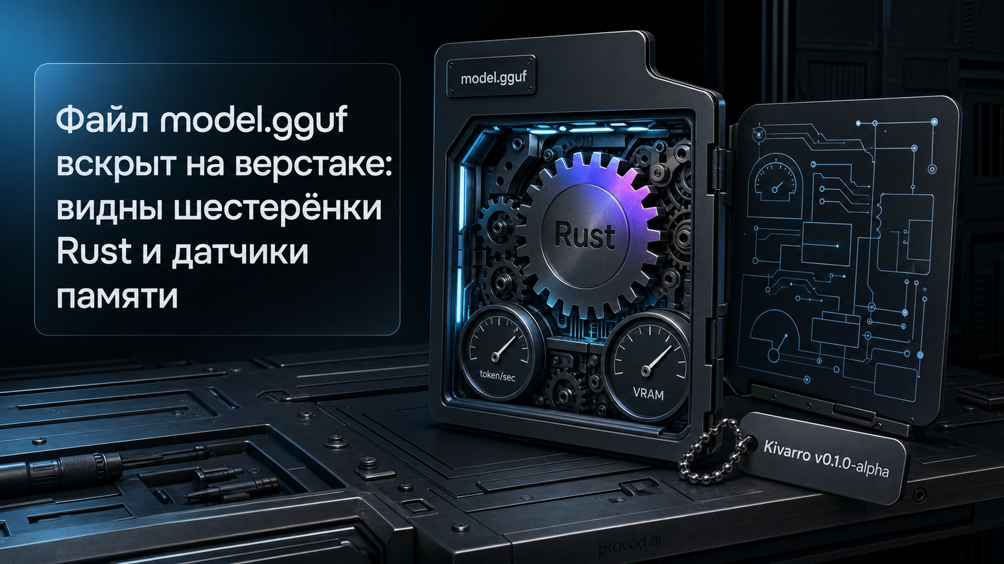 Обложка статьи: «как открыть» GGUF без Ollama: Kivarro - открытый воркbench на Rust