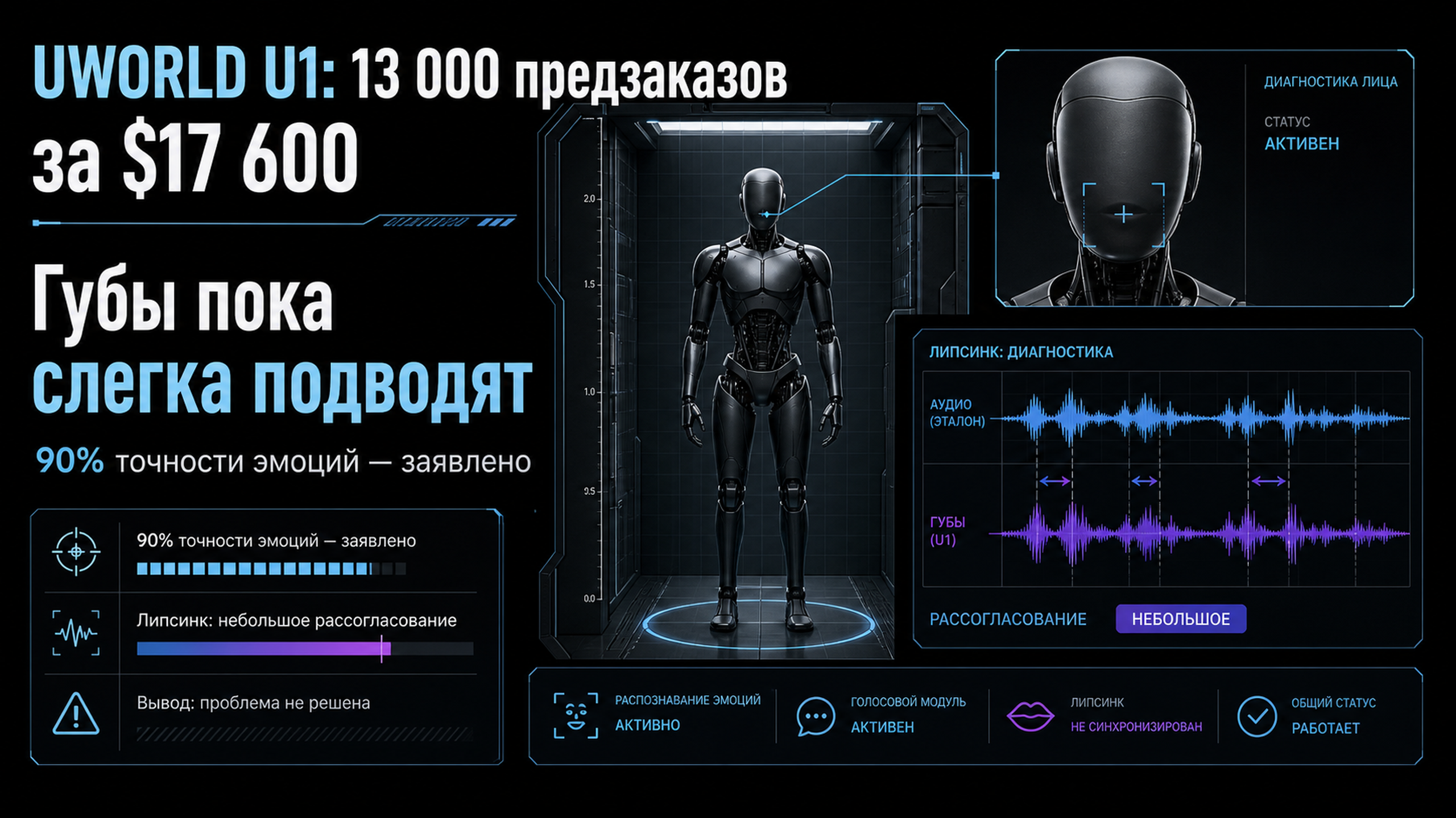 Обложка статьи: UBTECH собрала 13 000 предзаказов на гуманоида за $17 600 - но синхронизация губ пока «слегка подводит»: китайский робот гуманоид