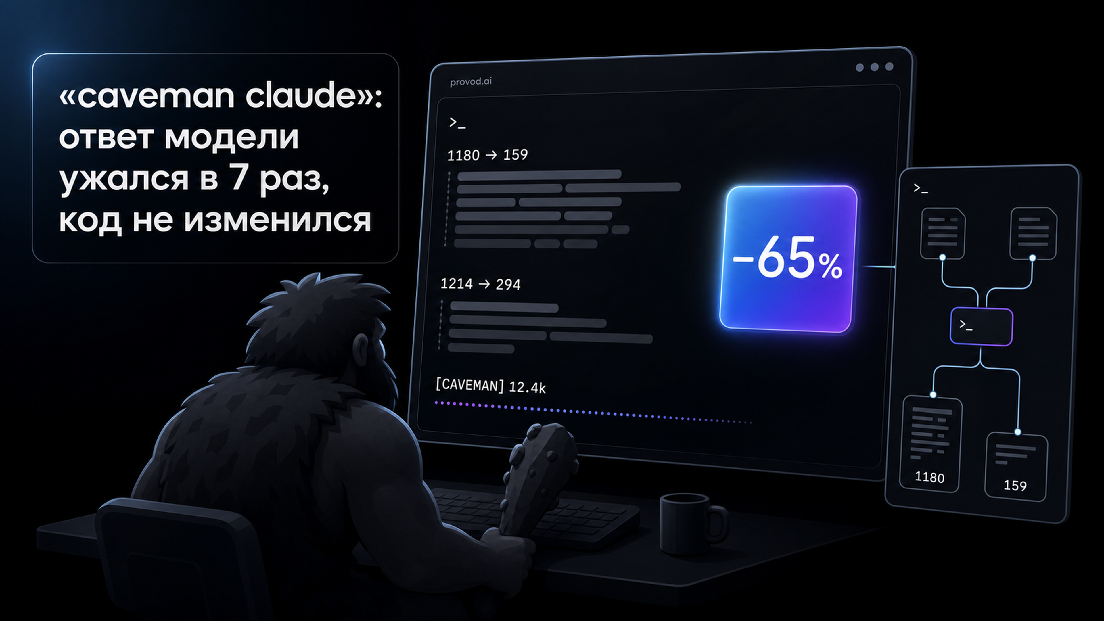 Обложка статьи: «caveman claude»: режим пещерного человека и другие приёмы, режущие расход токенов вдвое
