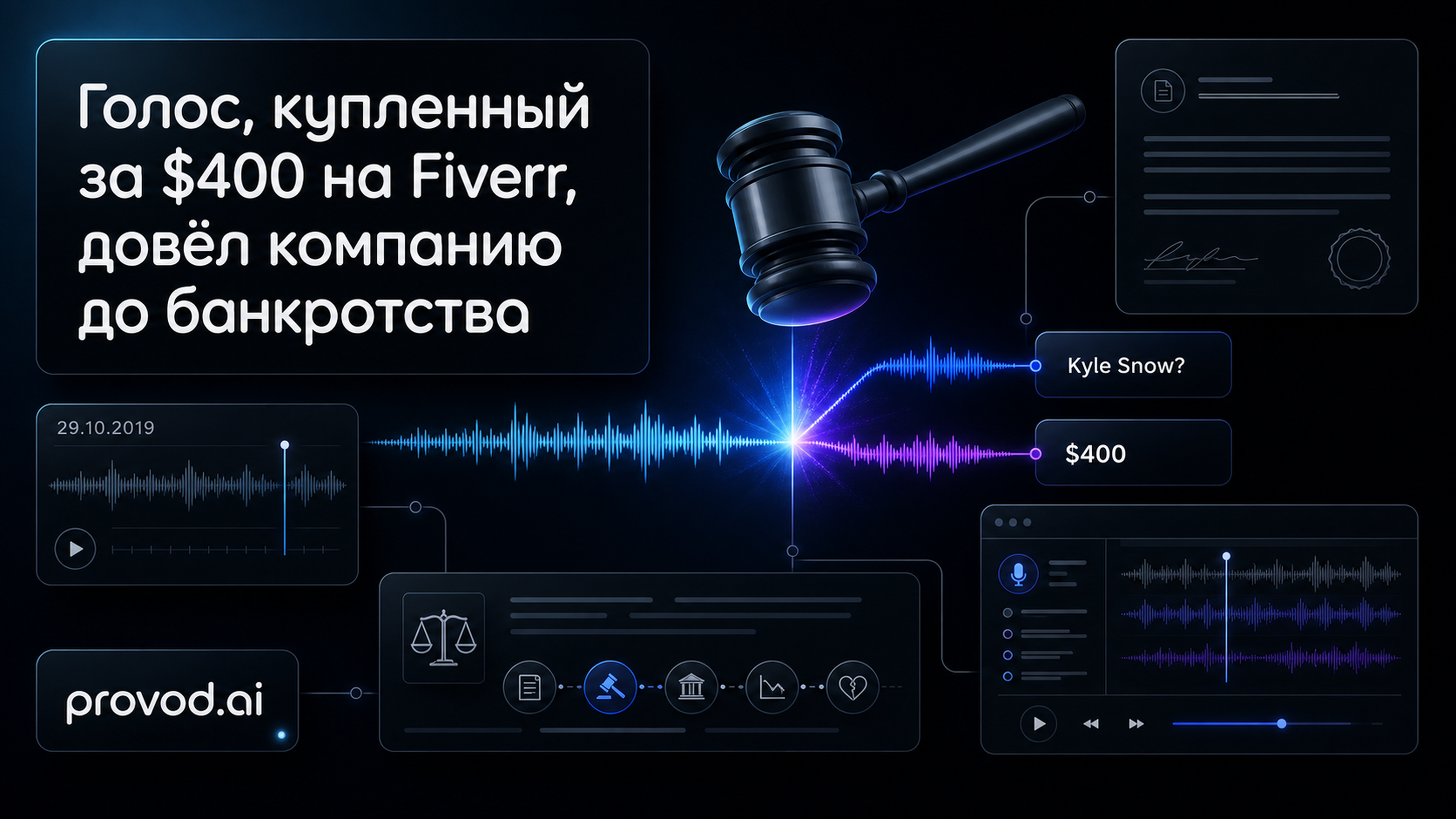 Обложка статьи: «голос борат нейросеть» в суде: дело актёров против Lovo и цена чужого клона