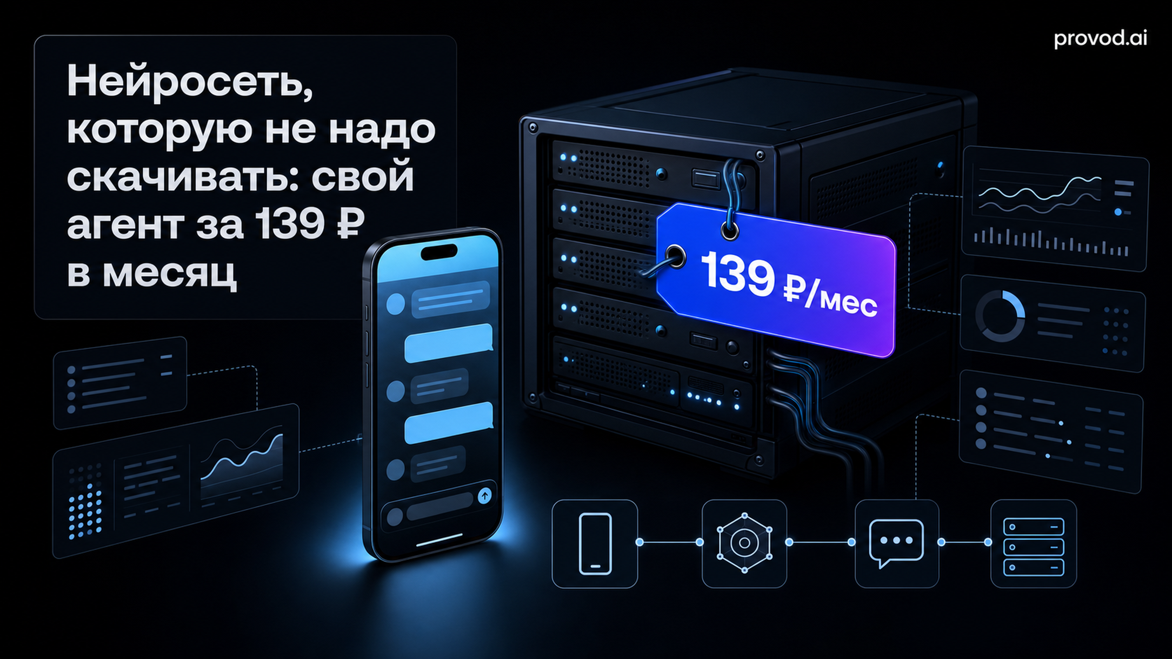 Обложка статьи: «нейросеть скачать» на свой VPS за 200 ₽: личный агент в Telegram с памятью