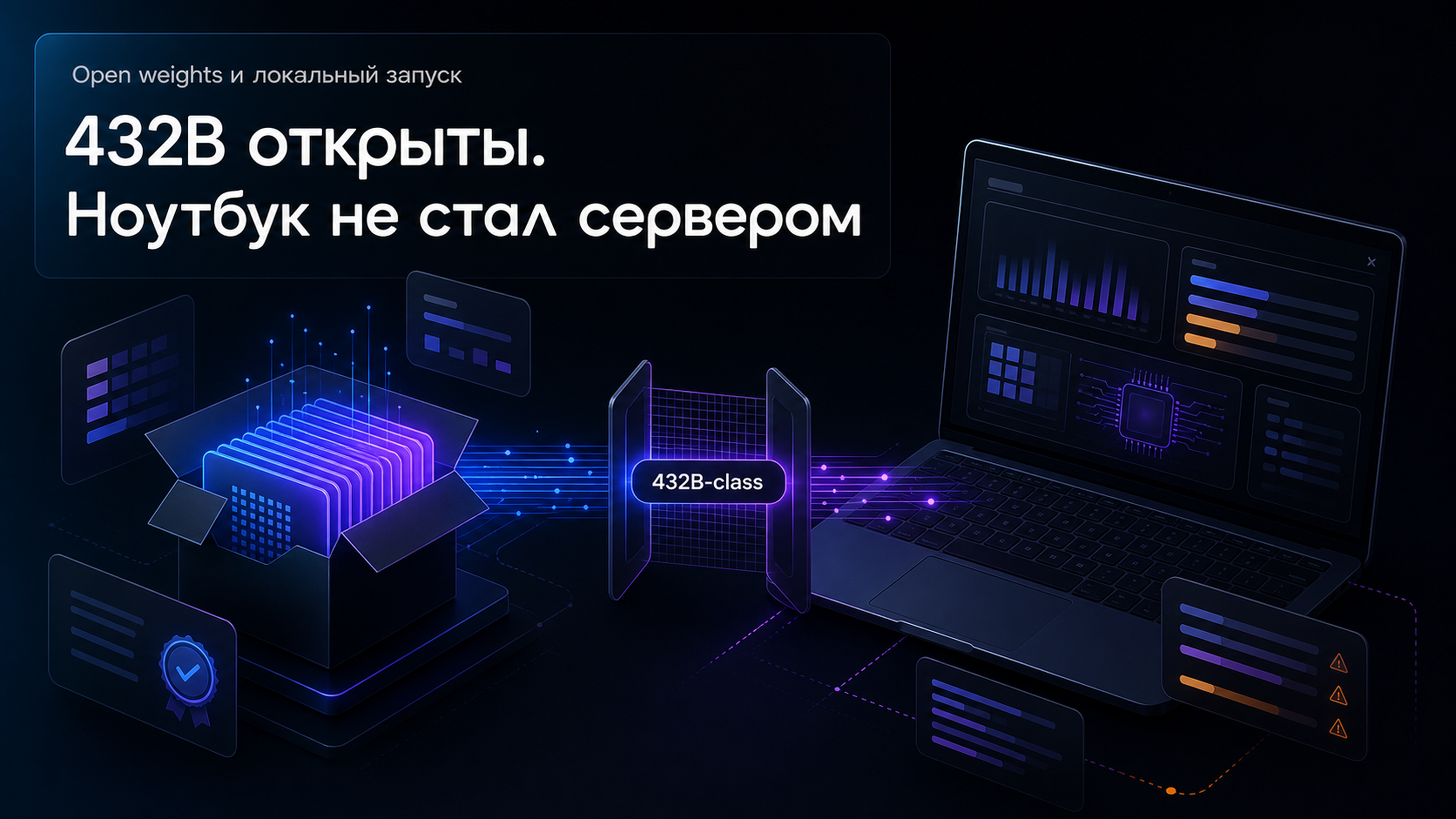 Обложка статьи: гига чат нейросеть сайт — веса 432B открыты, но ноутбук не стал сервером. Что проверить до скачивания