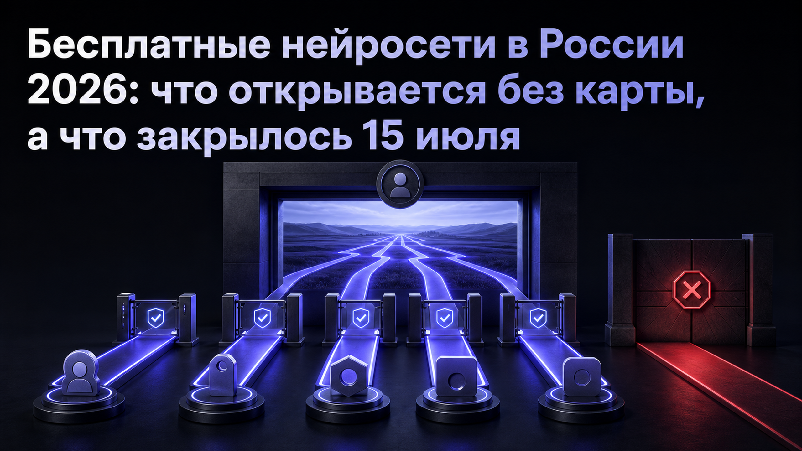 Обложка статьи: Бесплатные нейросети в России 2026: что открывается без карты, а что закрылось 15 июля