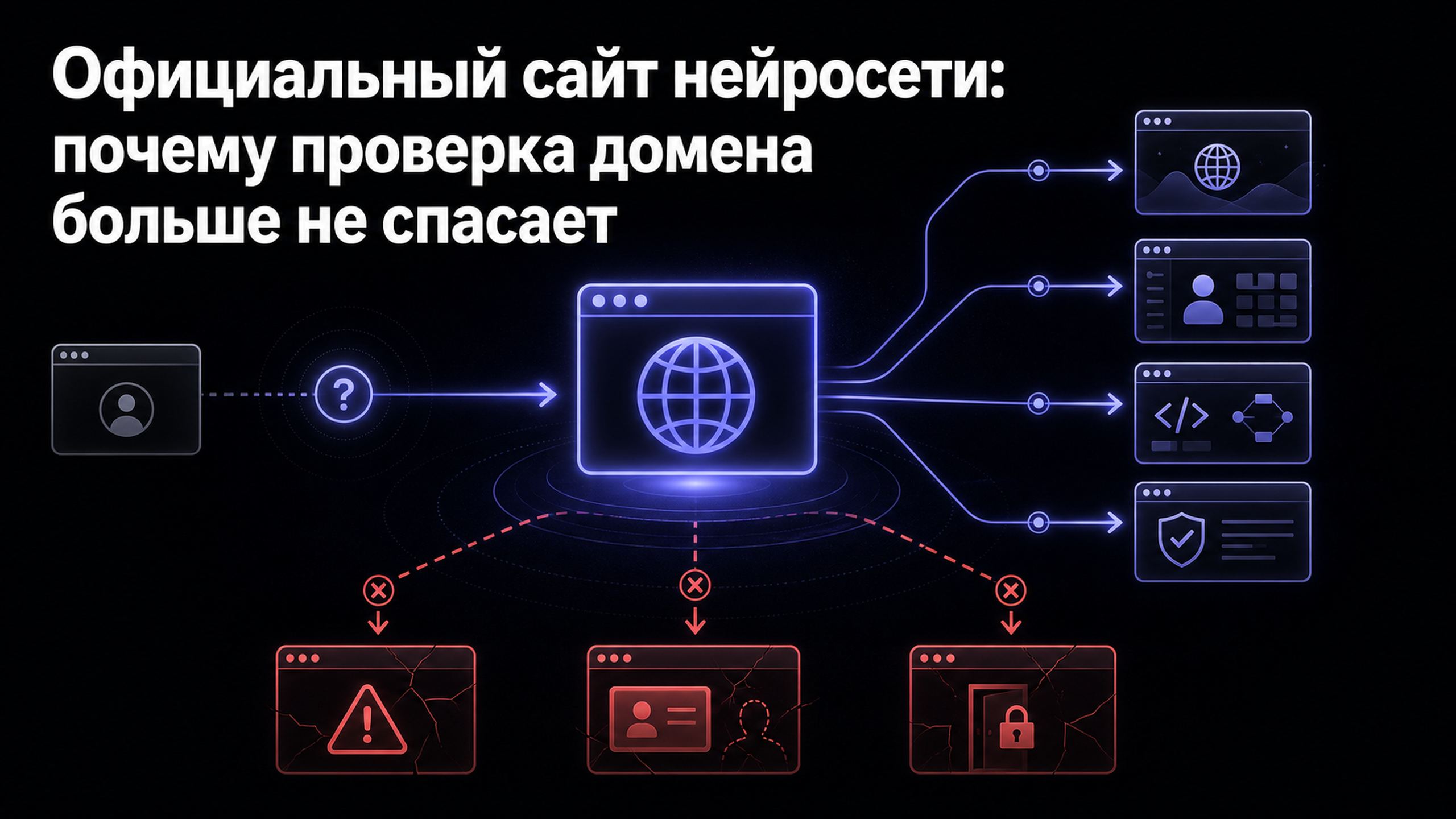Обложка статьи: Официальный сайт нейросети: почему проверка домена больше не спасает