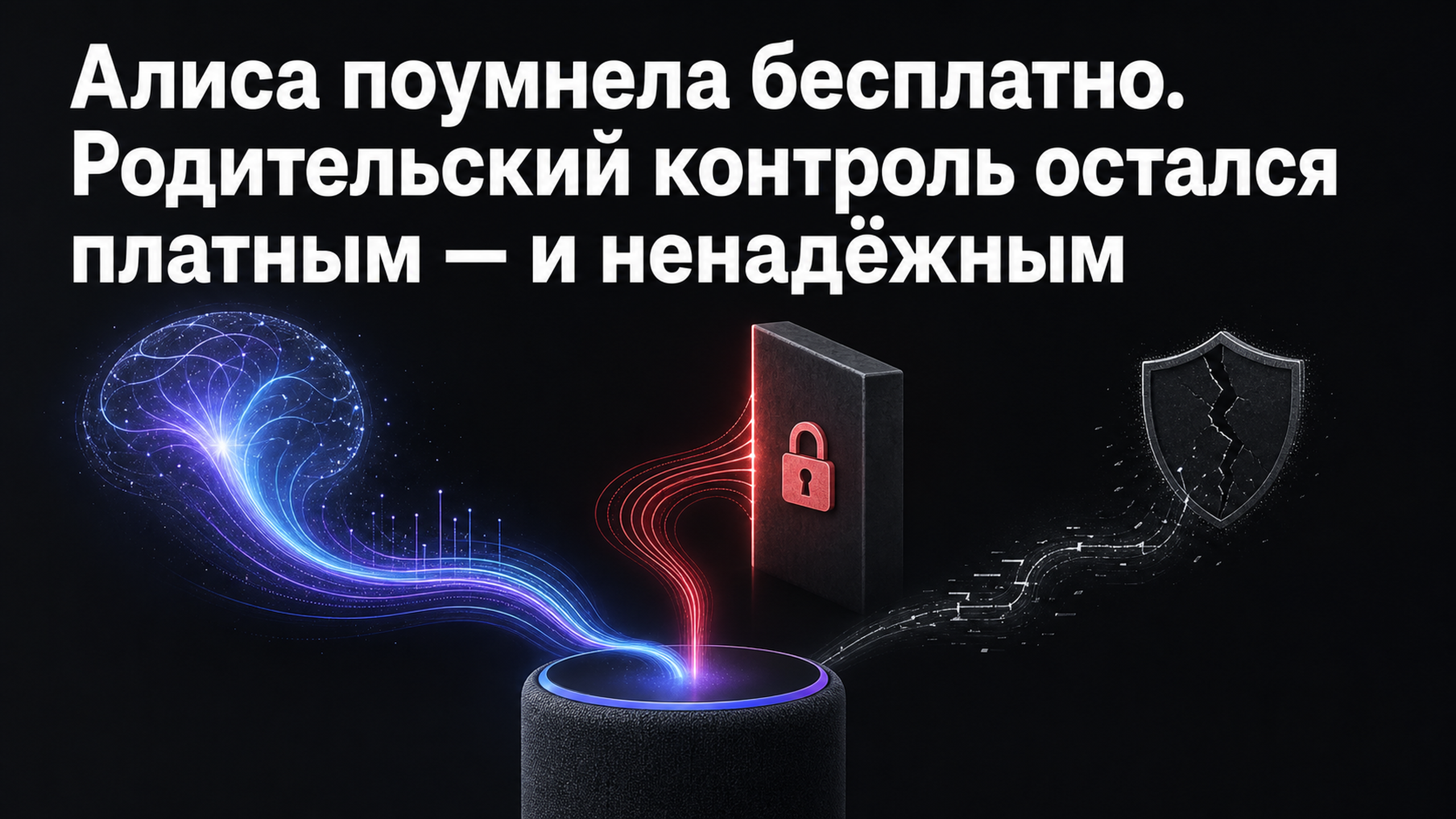 Обложка статьи: Алиса поумнела бесплатно. Родительский контроль остался платным — и ненадёжным