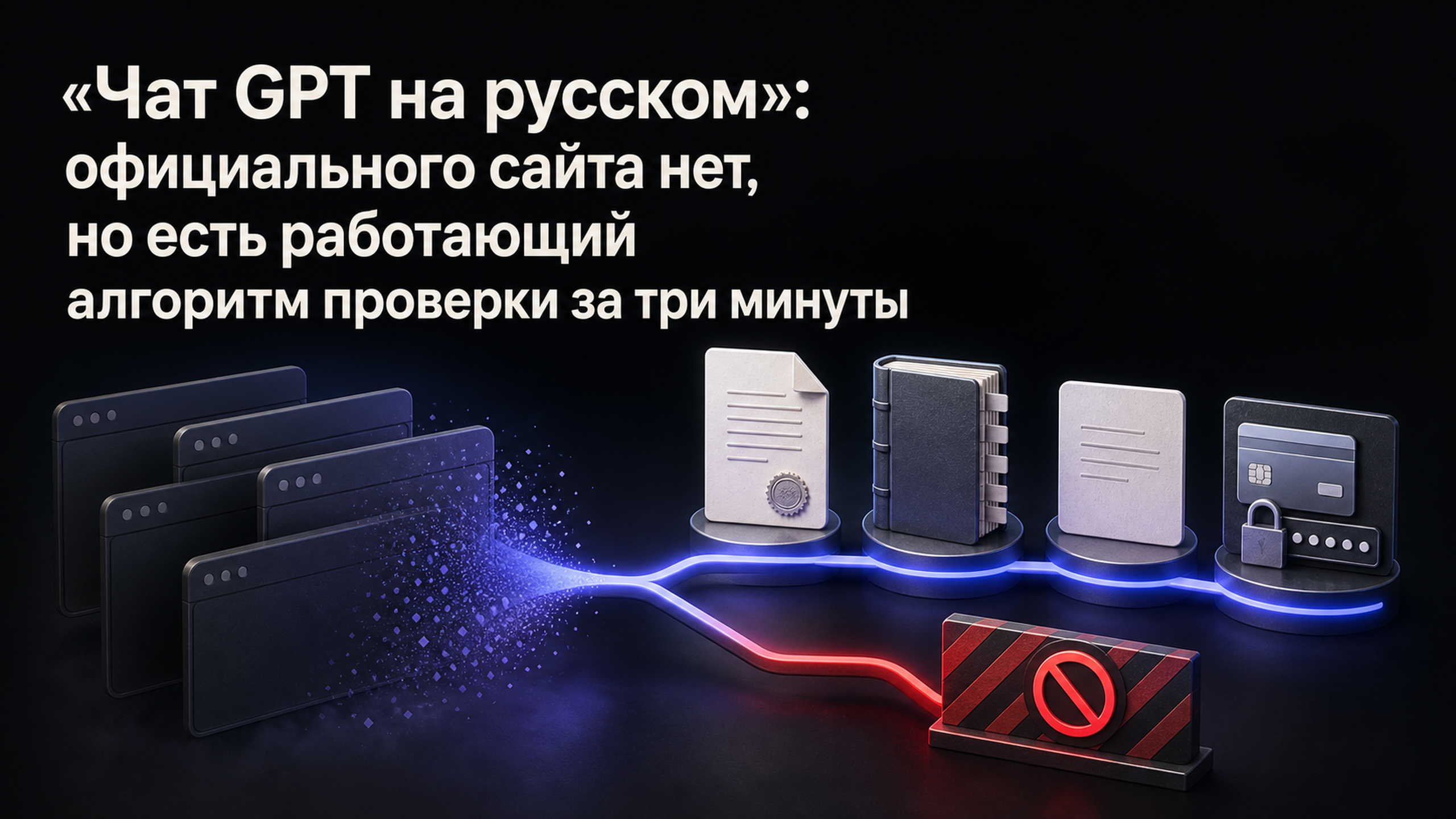 Обложка статьи: «Чат GPT на русском»: официального сайта нет, но есть работающий алгоритм проверки за три минуты