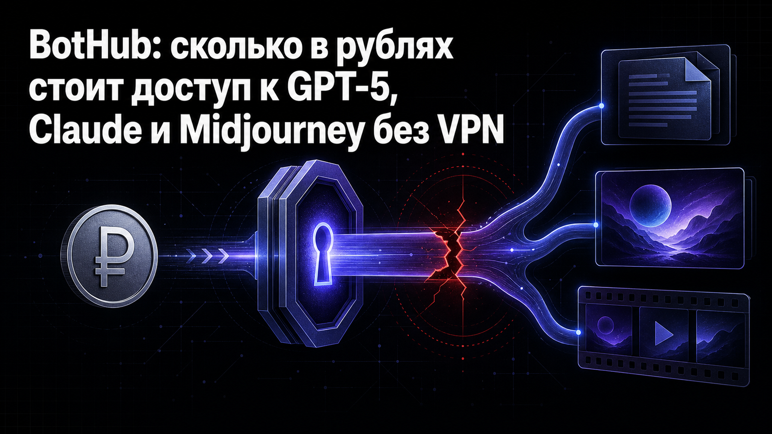 Обложка статьи: BotHub: сколько в рублях стоит доступ к GPT-5, Claude и Midjourney без VPN