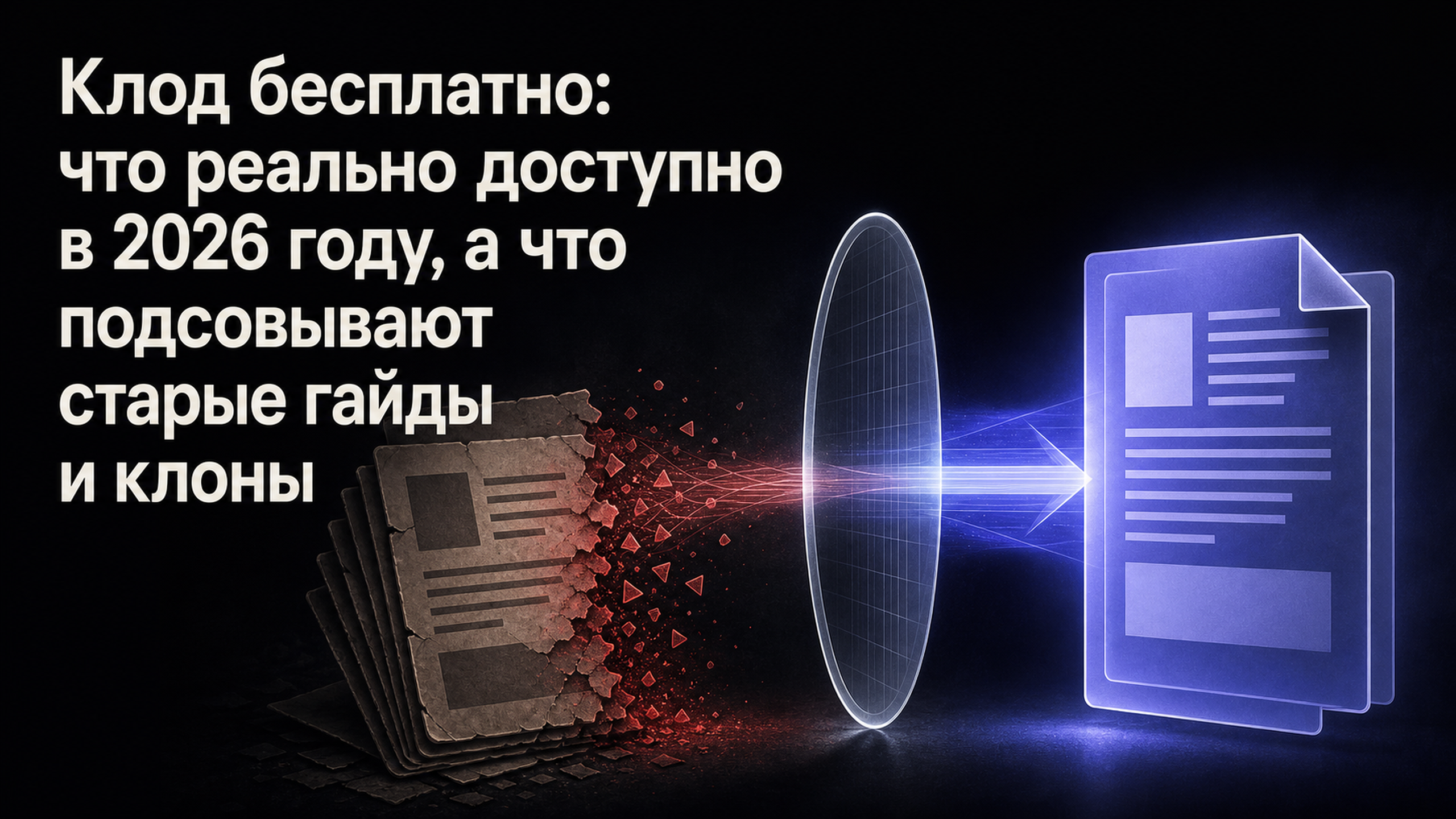 Обложка статьи: Клод бесплатно: что реально доступно в 2026 году, а что подсовывают старые гайды и клоны
