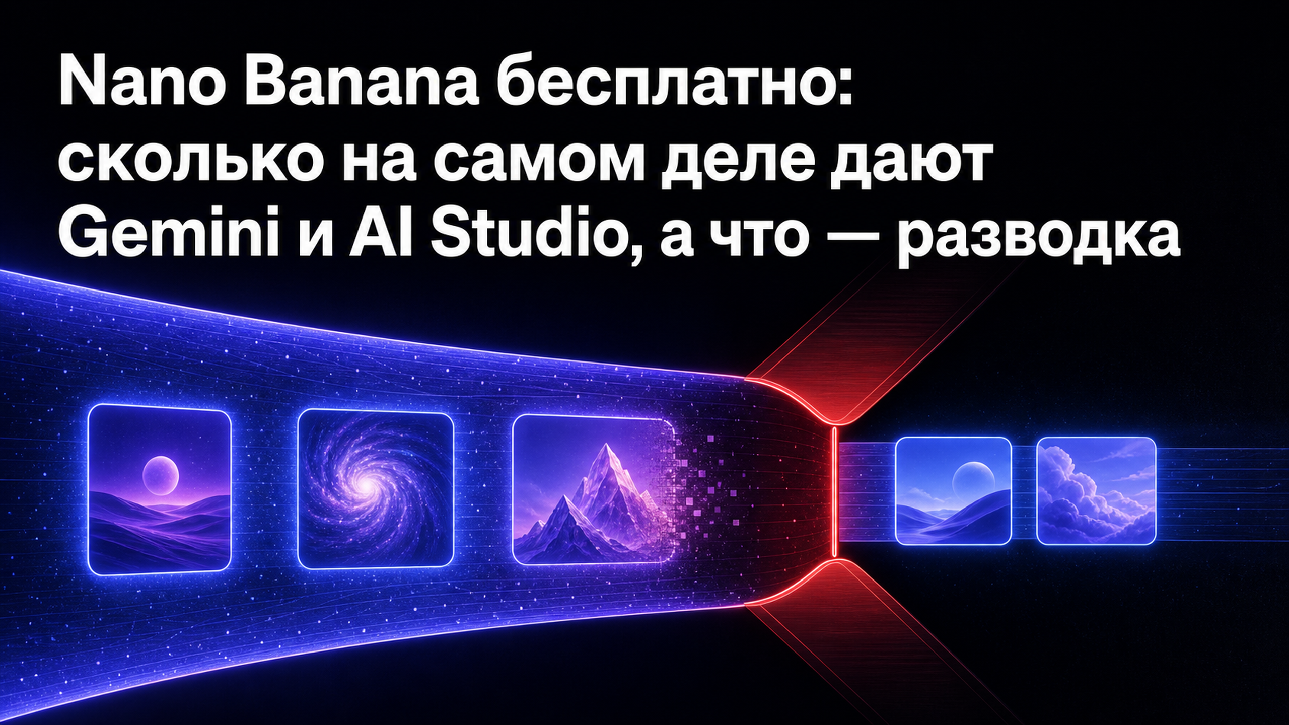 Обложка статьи: Nano Banana бесплатно: сколько на самом деле дают Gemini и AI Studio, а что — разводка