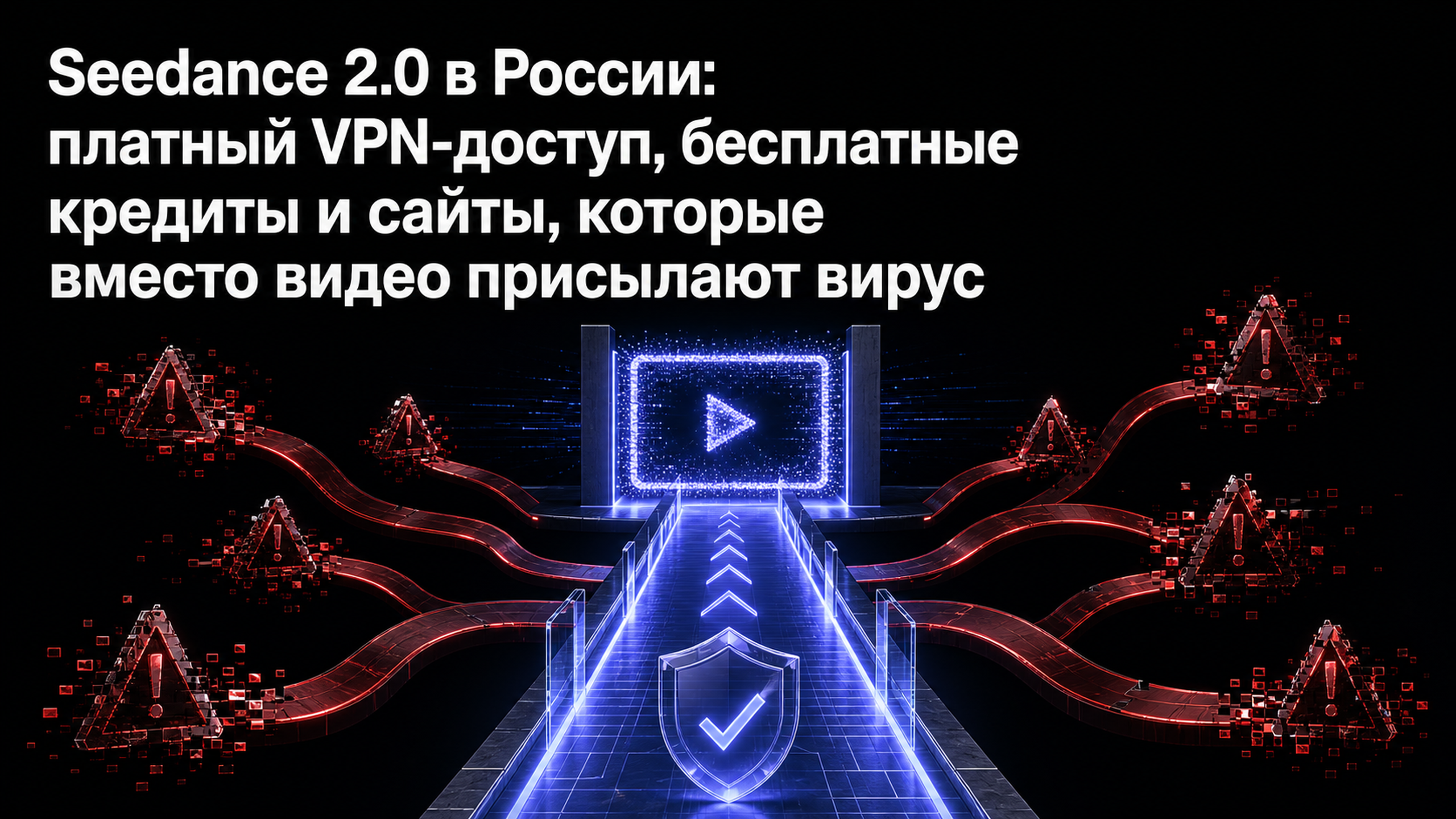 Обложка статьи: Seedance 2.0 в России: платный VPN-доступ, бесплатные кредиты и сайты, которые вместо видео присылают вирус