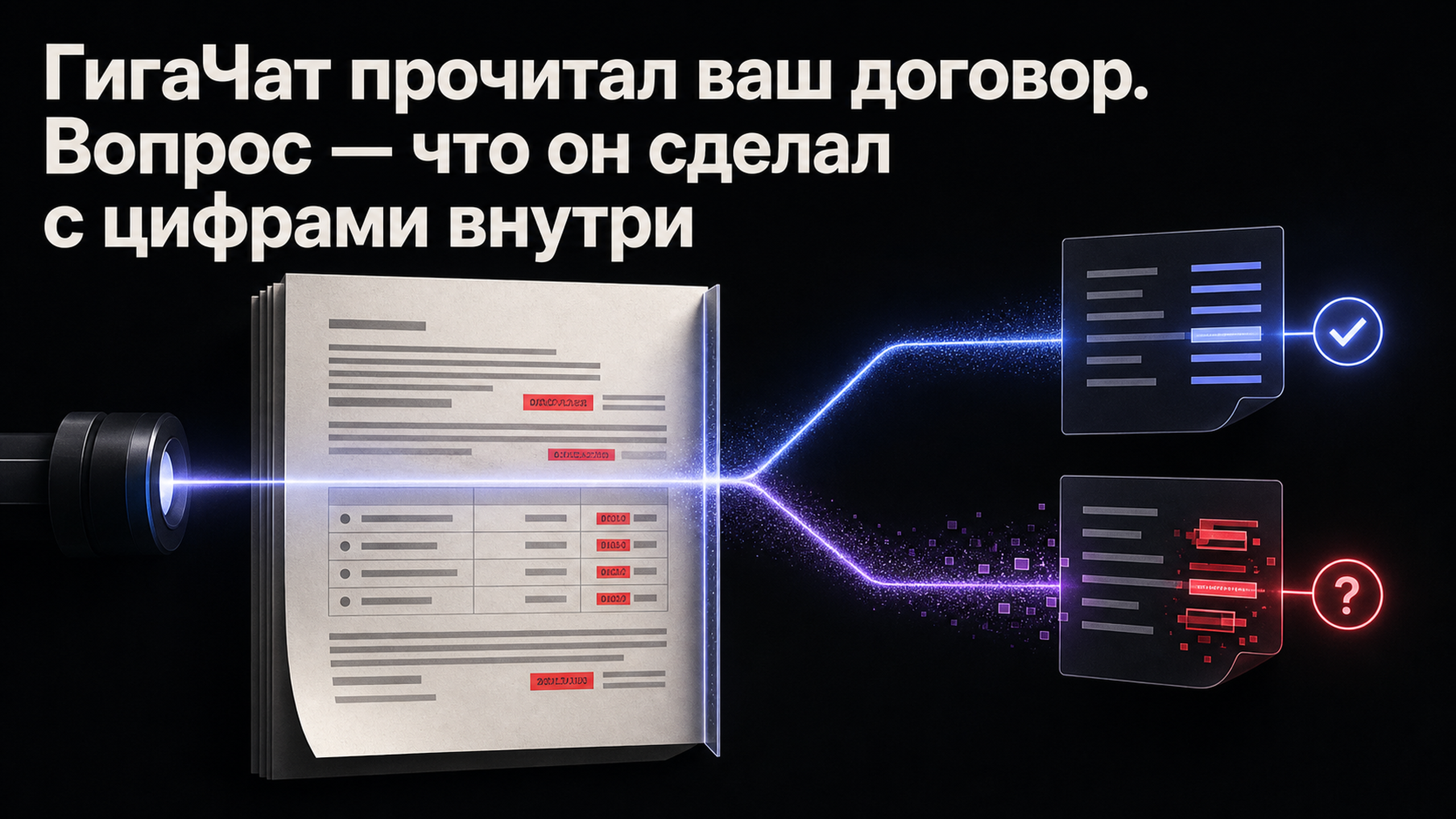 Обложка статьи: ГигаЧат прочитал ваш договор. Вопрос — что он сделал с цифрами внутри