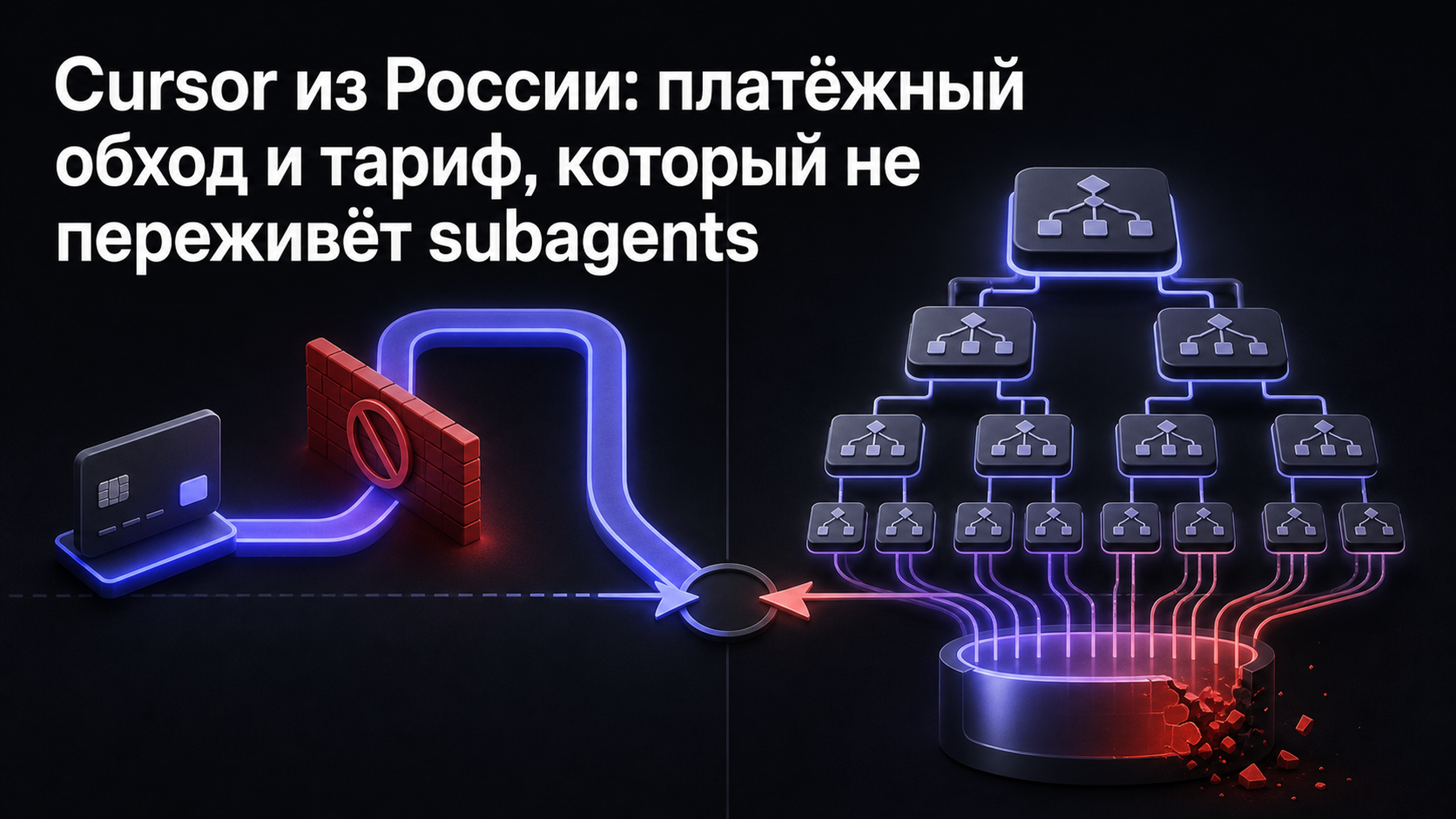 Обложка статьи: Cursor из России: платёжный обход и тариф, который не переживёт subagents