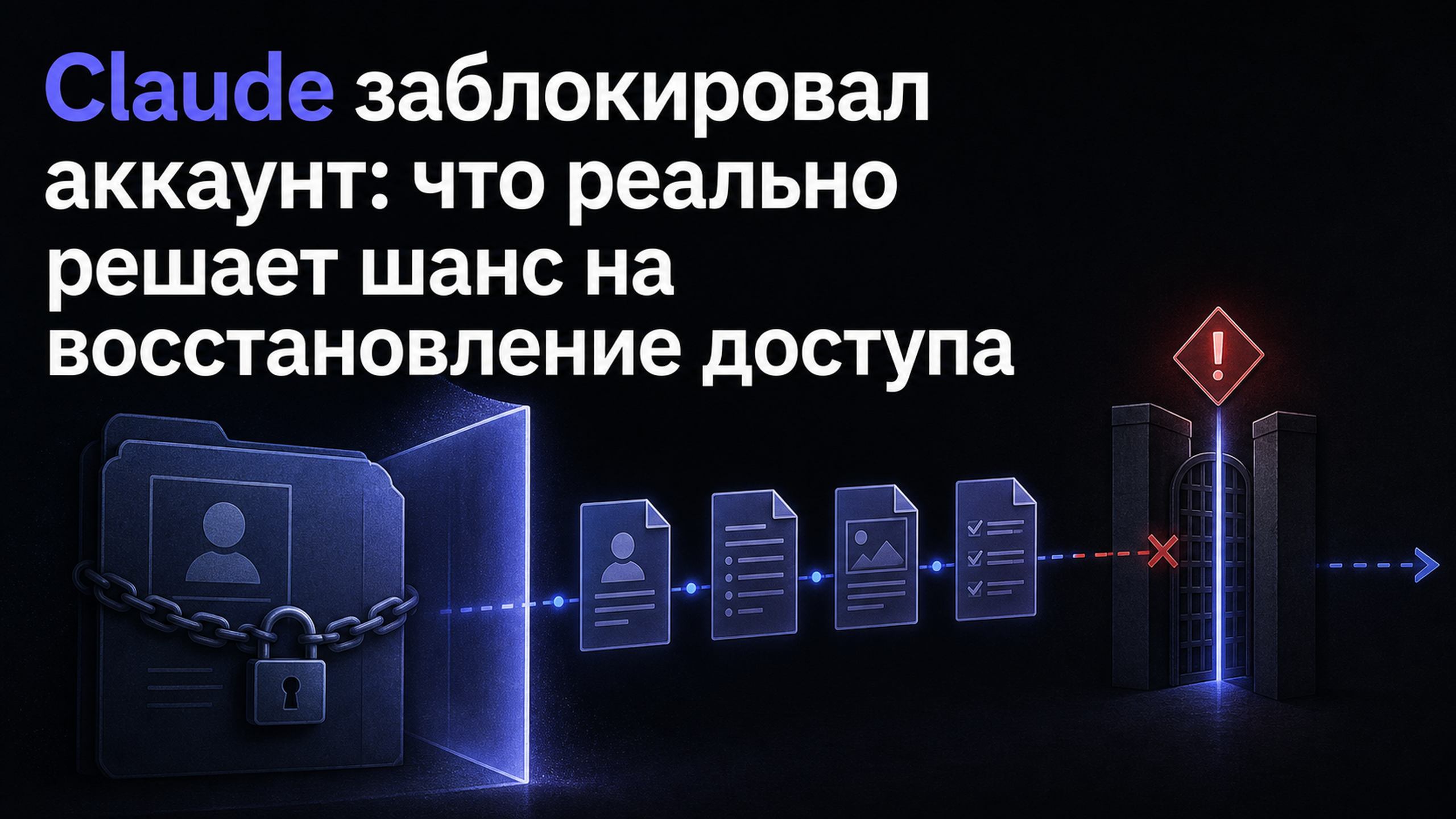 Обложка статьи: Claude заблокировал аккаунт: что реально решает шанс на восстановление доступа