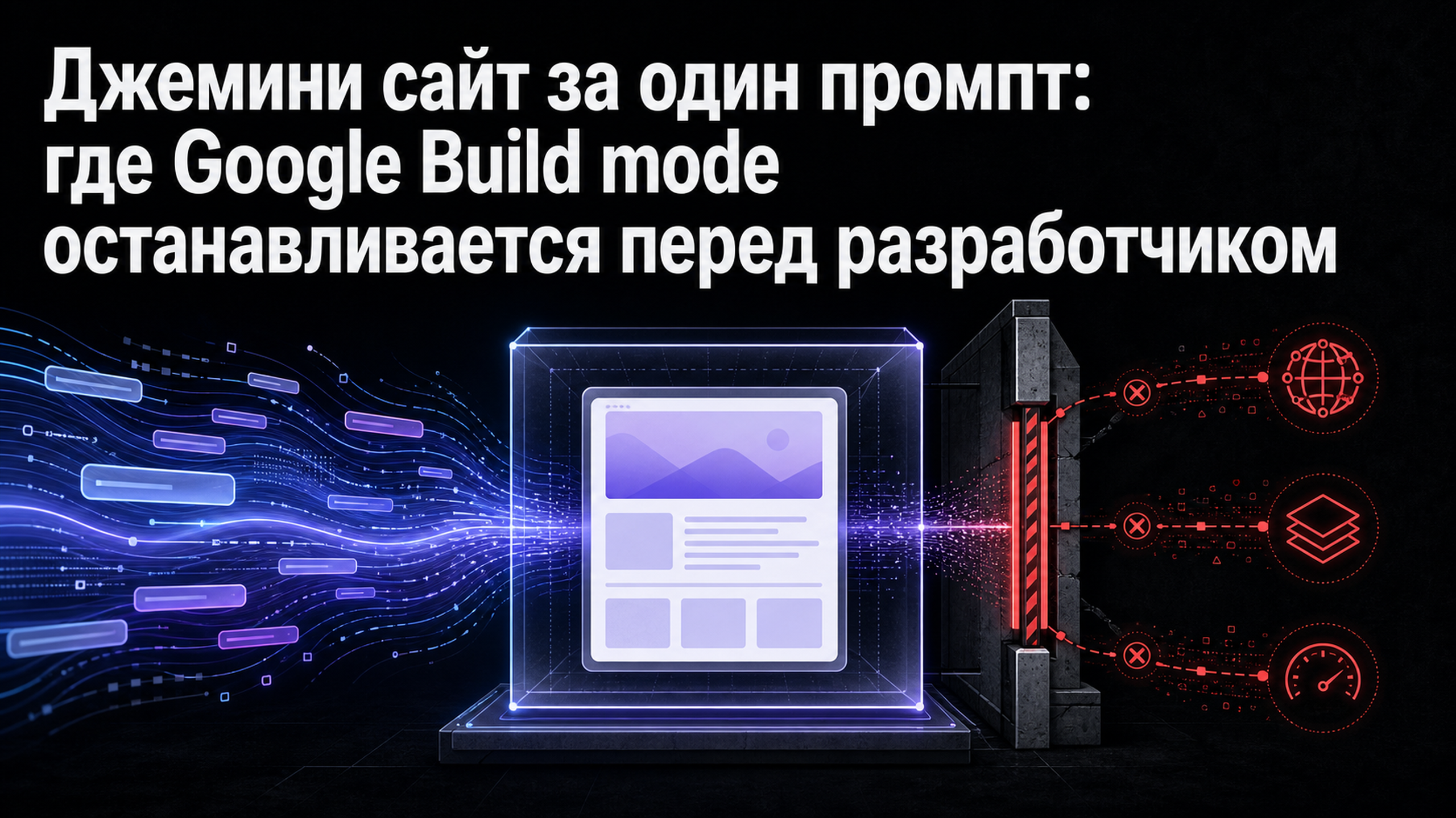 Обложка статьи: Джемини сайт за один промпт: где Google Build mode останавливается перед разработчиком