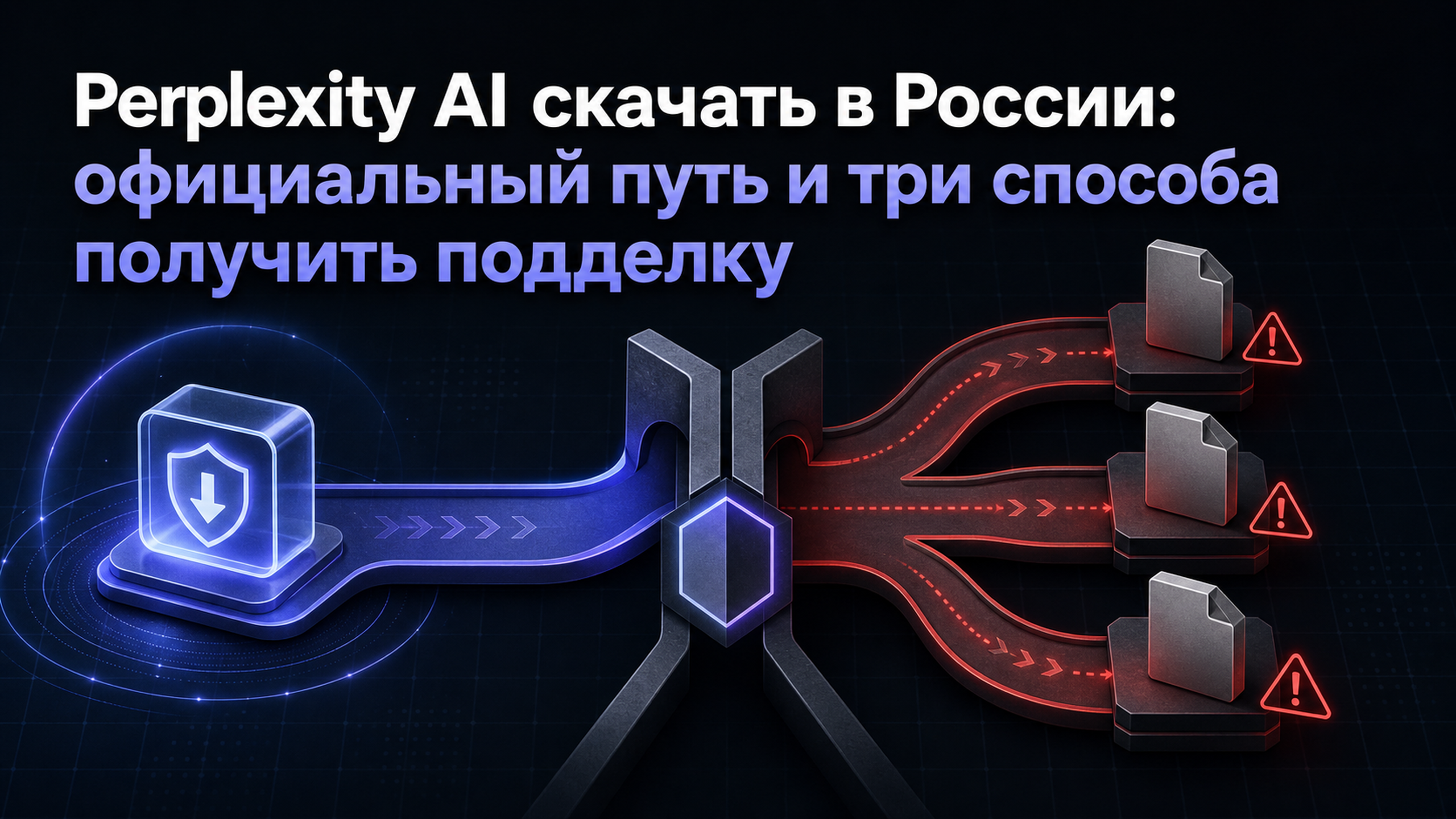 Обложка статьи: Perplexity AI скачать в России: официальный путь и три способа получить подделку