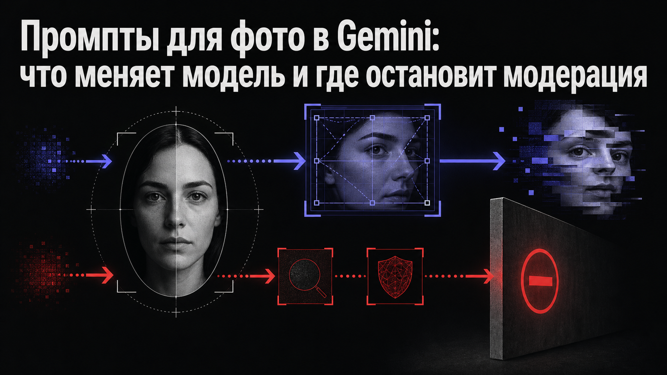 Обложка статьи: Промпты для фото в Gemini: что меняет модель и где остановит модерация