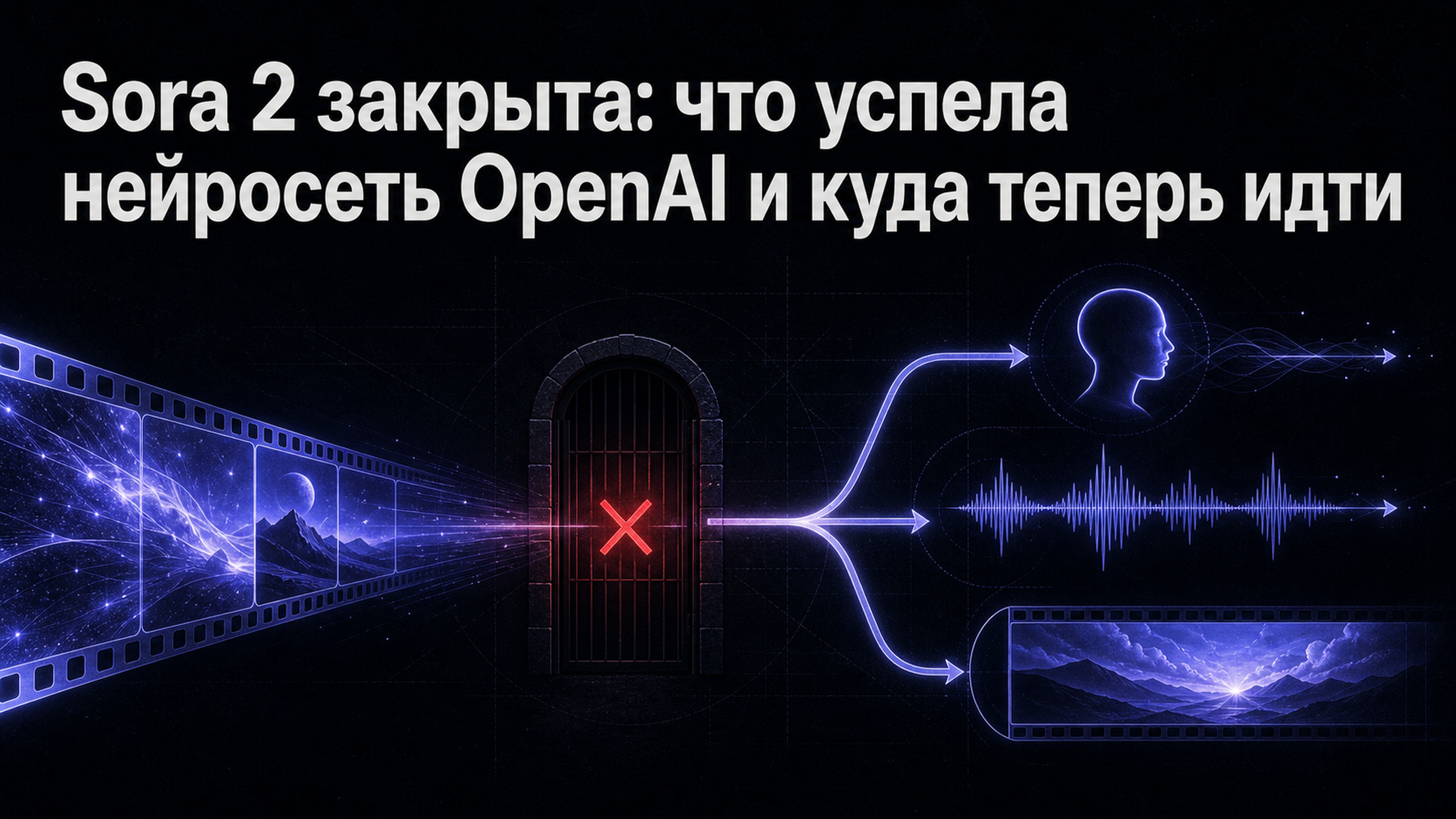 Обложка статьи: Sora 2 закрыта: что успела нейросеть OpenAI и куда теперь идти