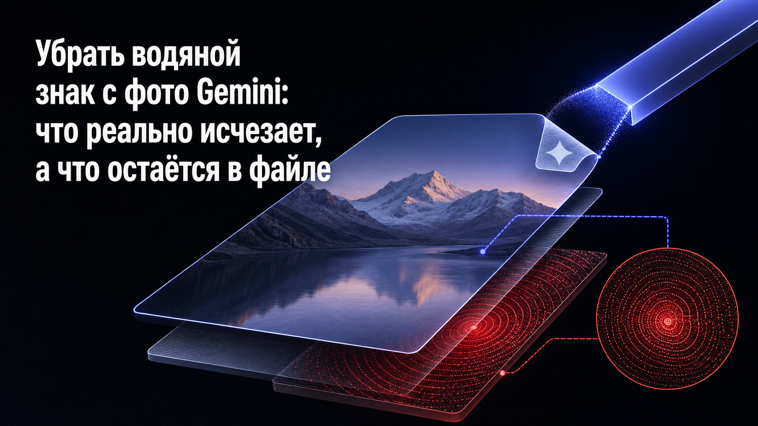Обложка статьи: Убрать водяной знак с фото Gemini: что реально исчезает, а что остаётся в файле