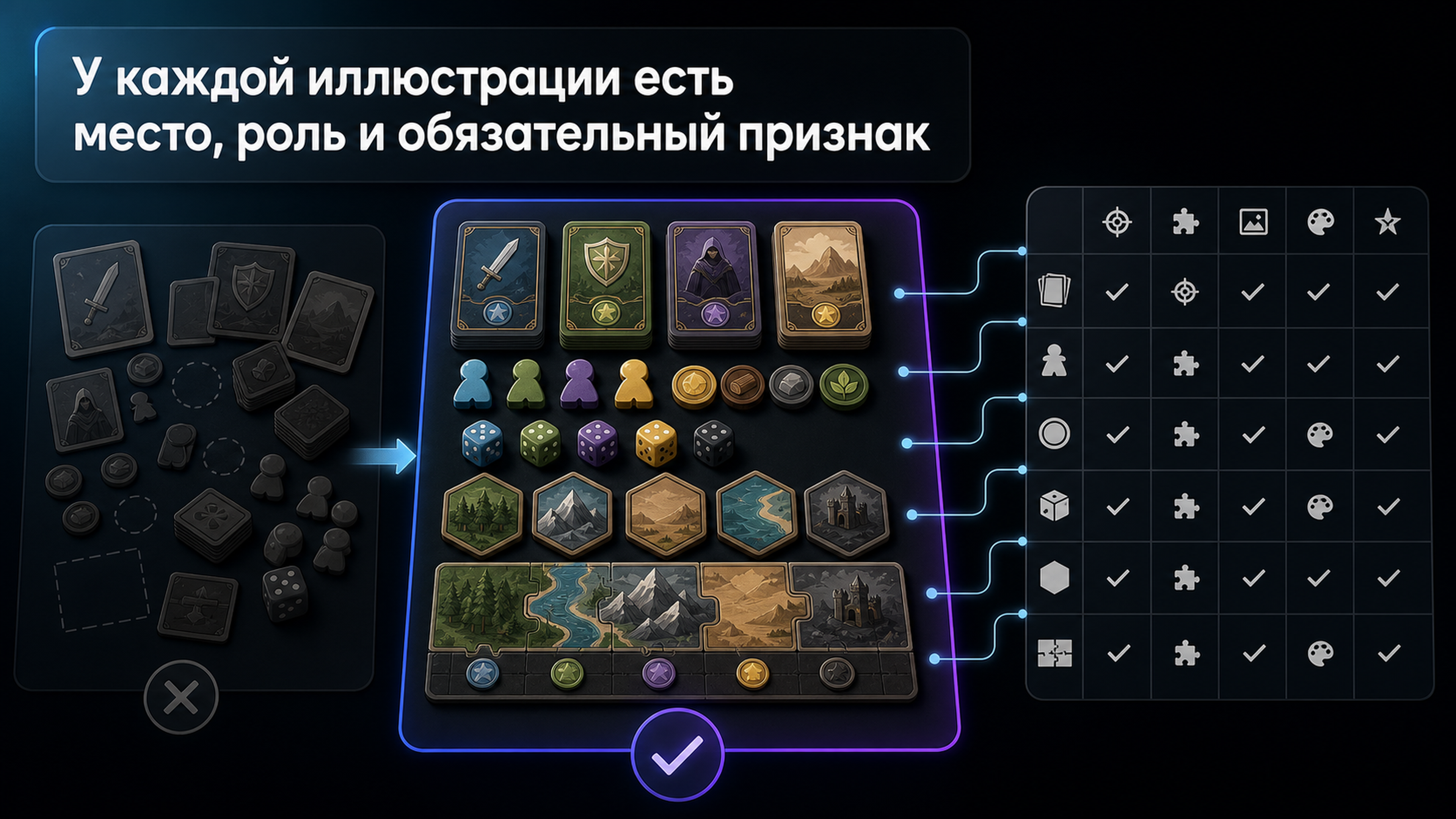 Обложка статьи: нейросеть для генерации изображений: как собрать иллюстрации для настольной игры и не перепутать компоненты набора