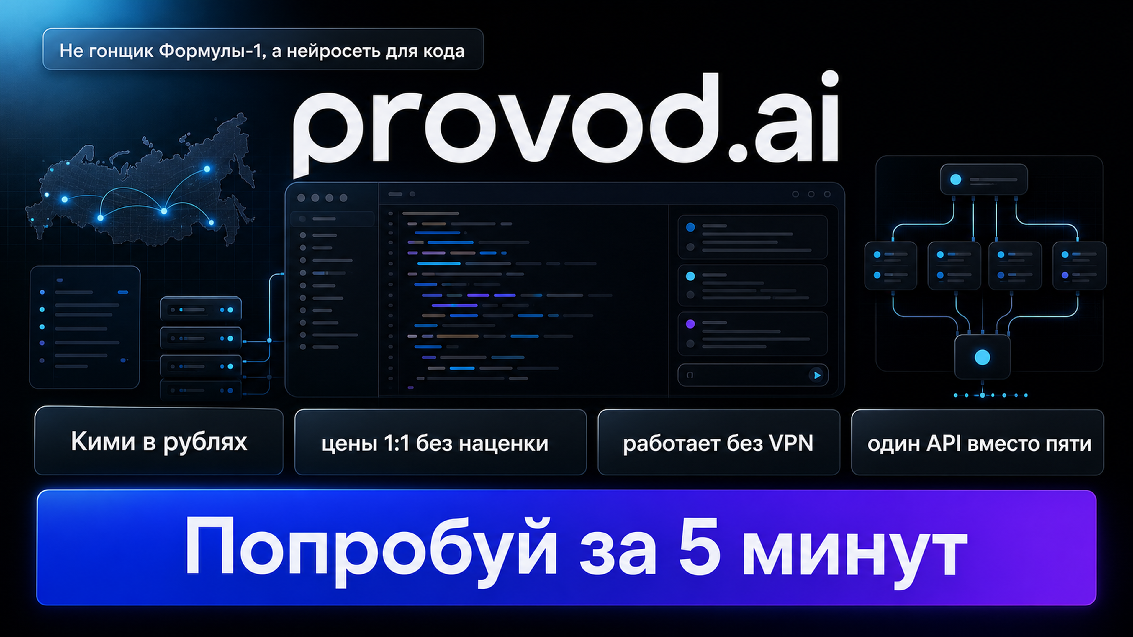 Попробуй Кими и другие нейросети для кода из России - в рублях, без VPN, один API вместо пяти