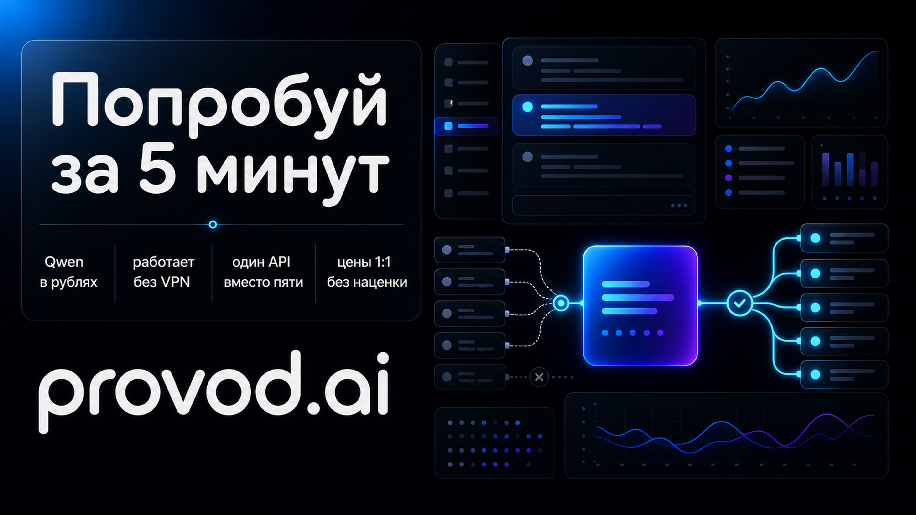 Доступ к Qwen и другим топовым нейросетям из России через provod.ai - в рублях, без VPN, один API вместо пяти