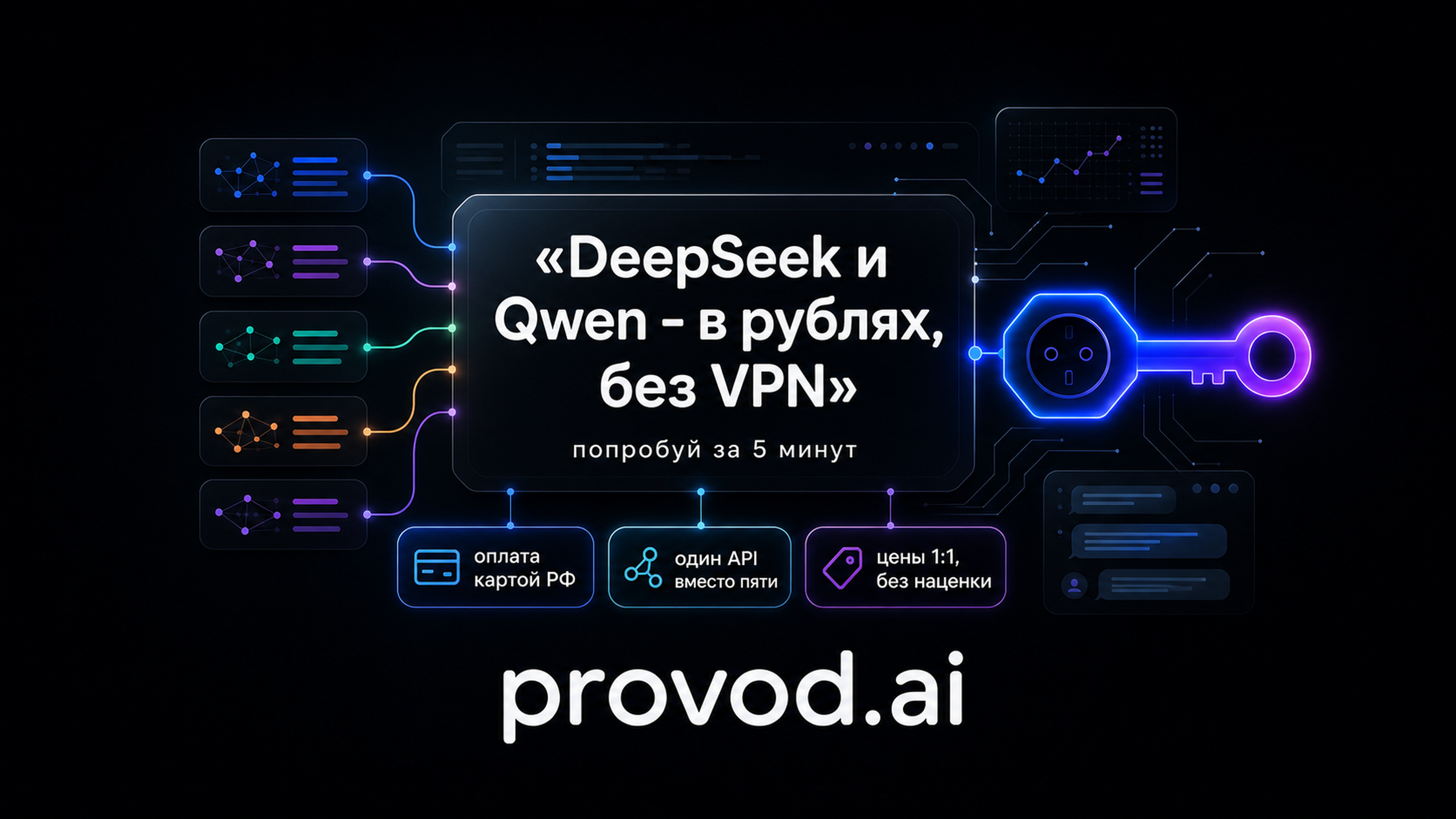 DeepSeek и Qwen в рублях через агрегатор нейросетей provod.ai, один API, без VPN, оплата картой РФ