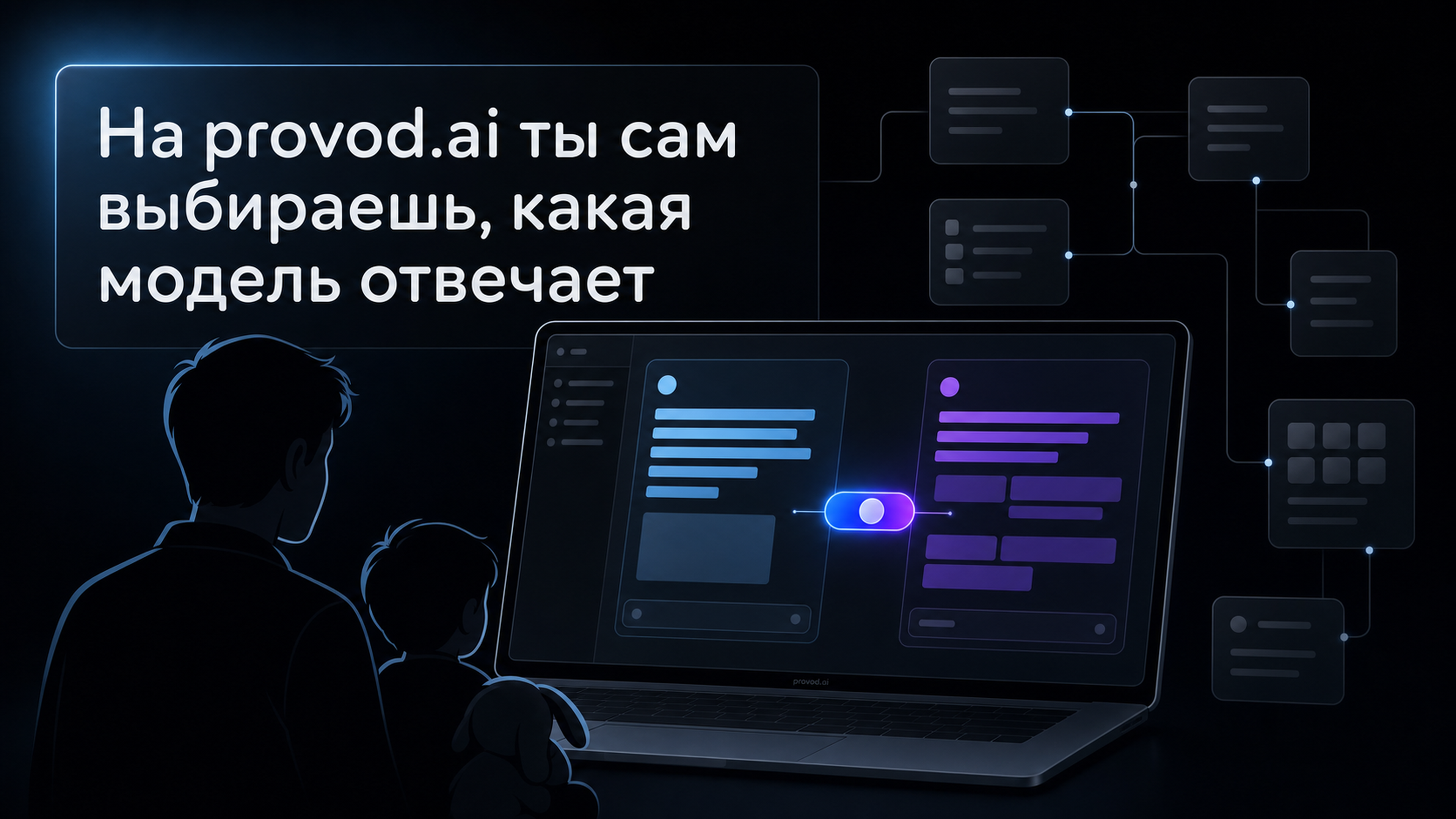 На provod.ai ты сам выбираешь, какая модель отвечает