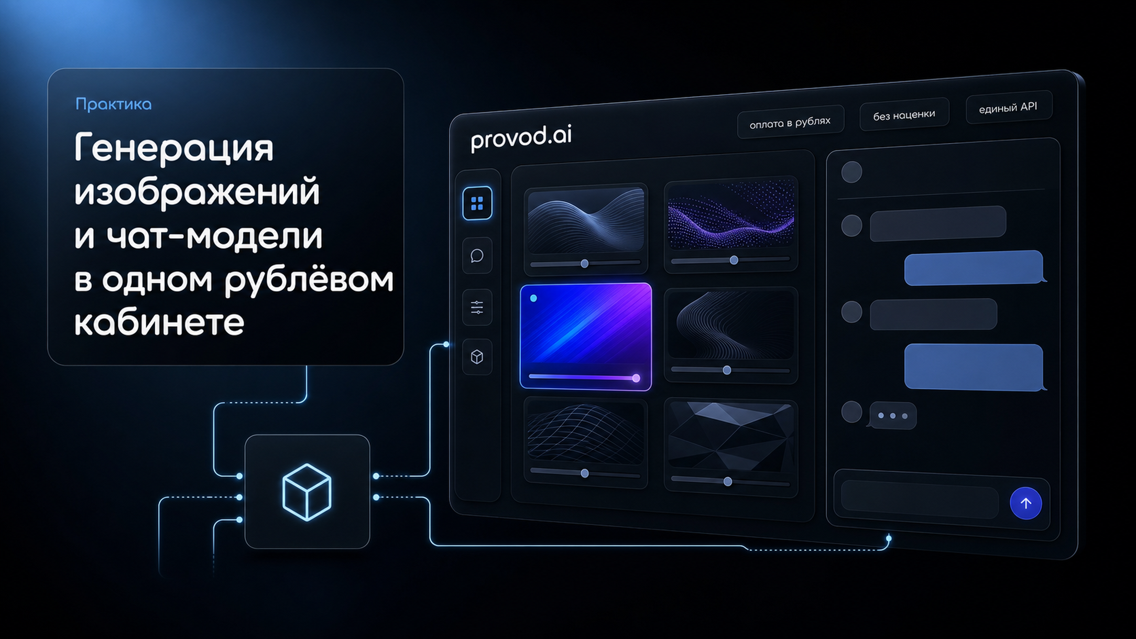 Единый кабинет provod.ai: генерация изображений и чат в одном окне