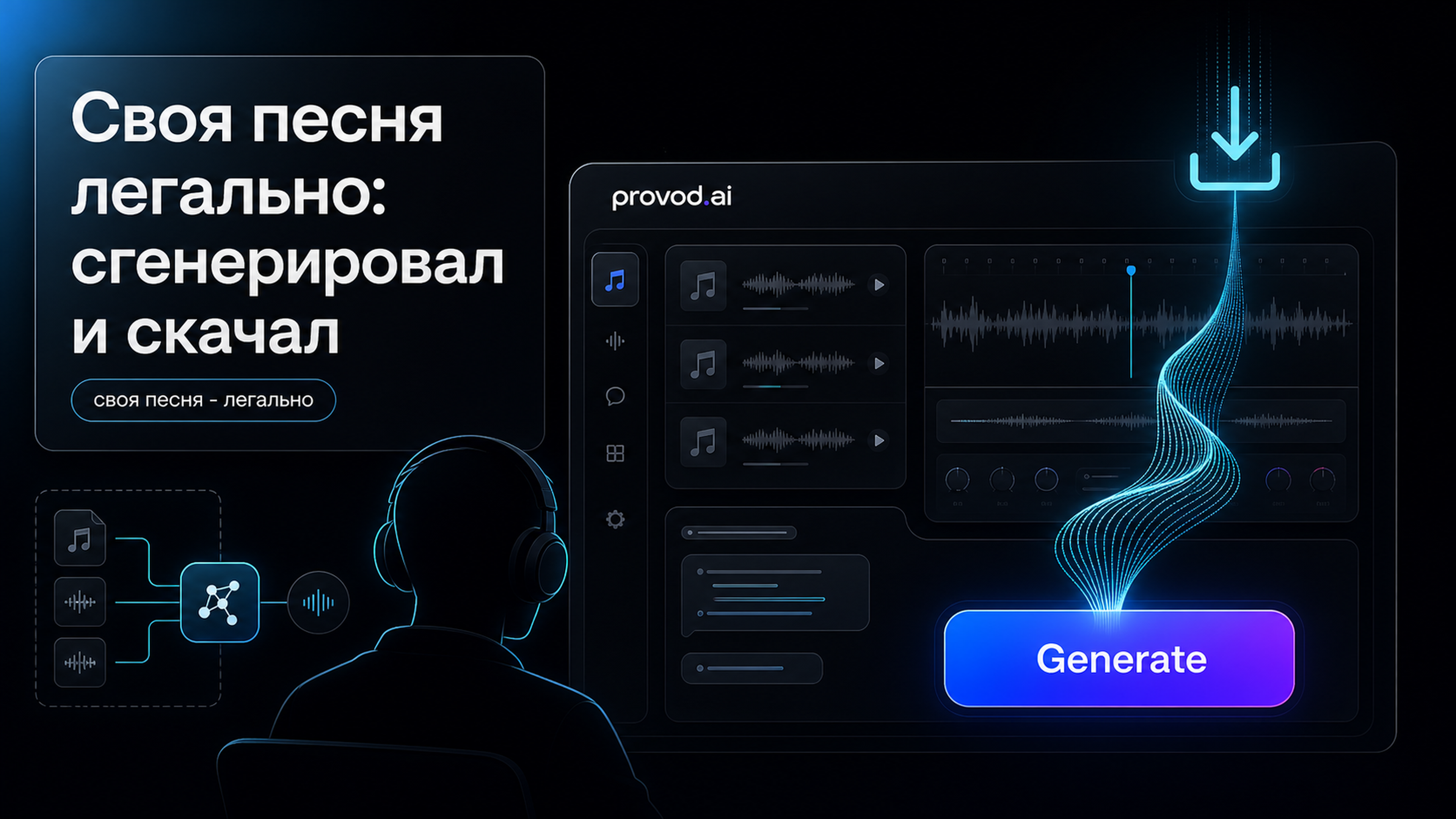 Своя песня легально: сгенерировал и скачал - provod.ai
