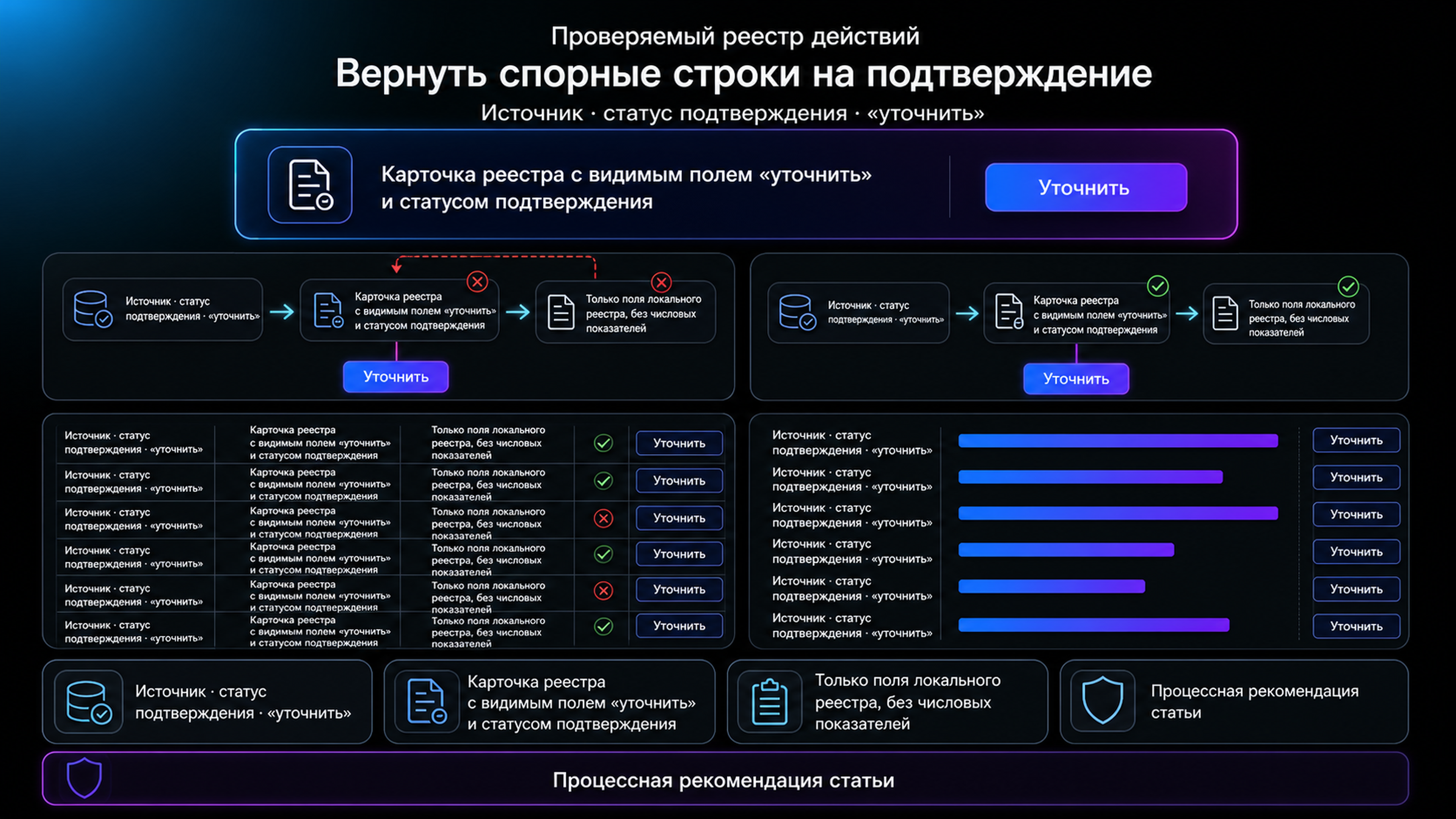 Вернуть спорные строки на подтверждение